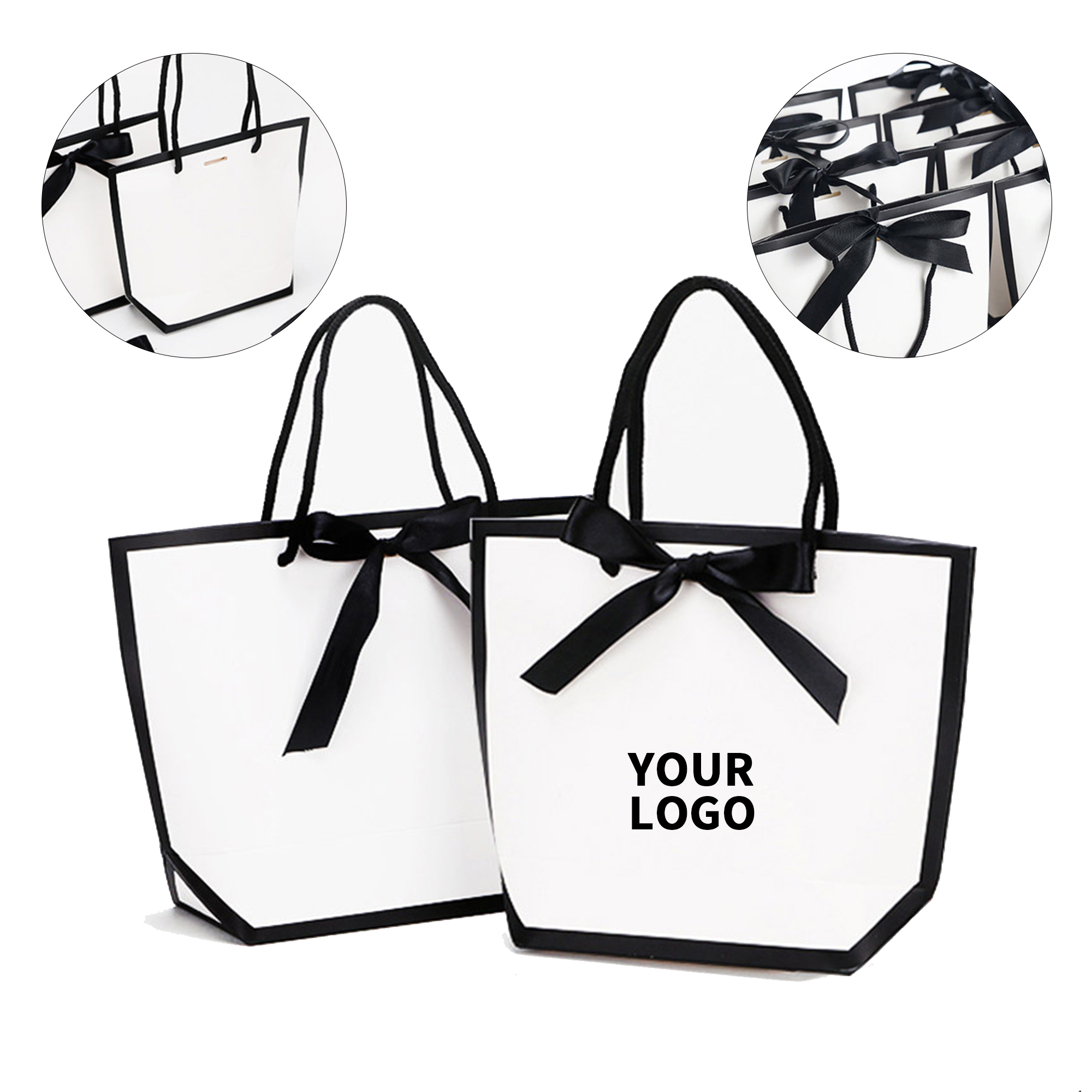 Paper Gift Tote Bag With Bow 5.1" x 5.5" x 2.8" 3