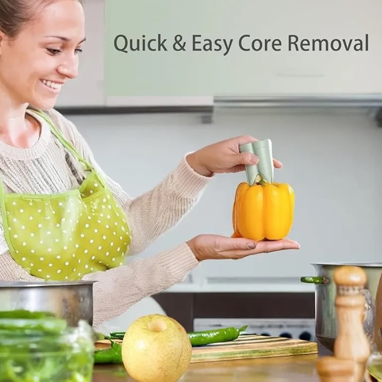 Professional Pepper Corer and Fruit Seed Remover Tool for Kitchen and Commercial Use 1
