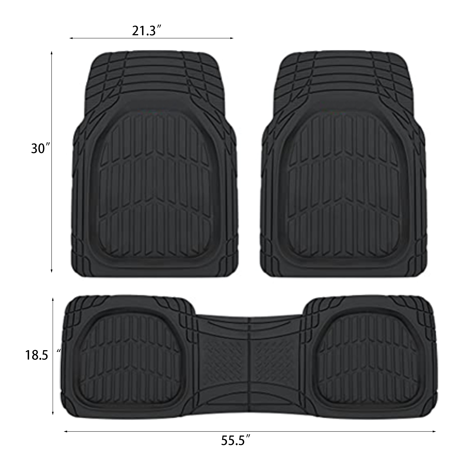 Rubber Floor Mats for Car SUV Truck & Van-All 3