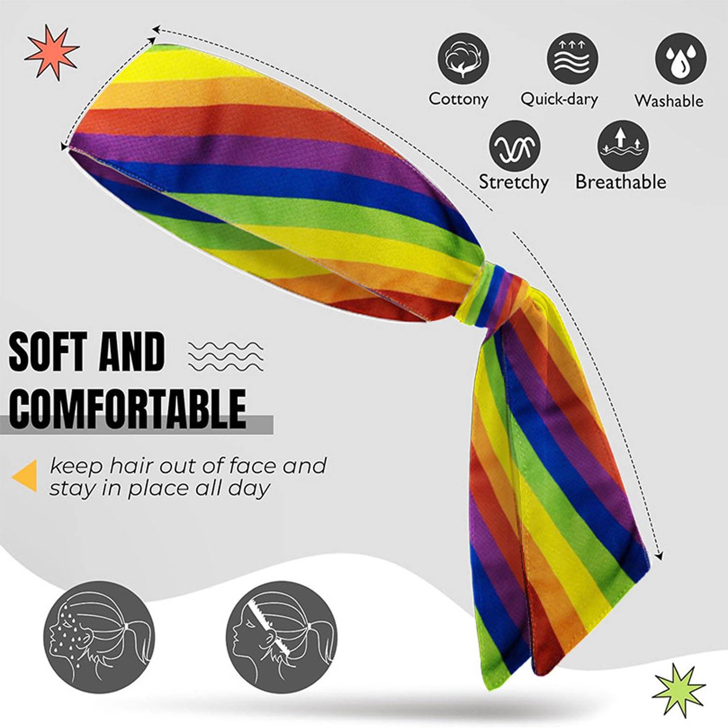Adjustable Breathable Sweat-Wicking Sports Headband 3