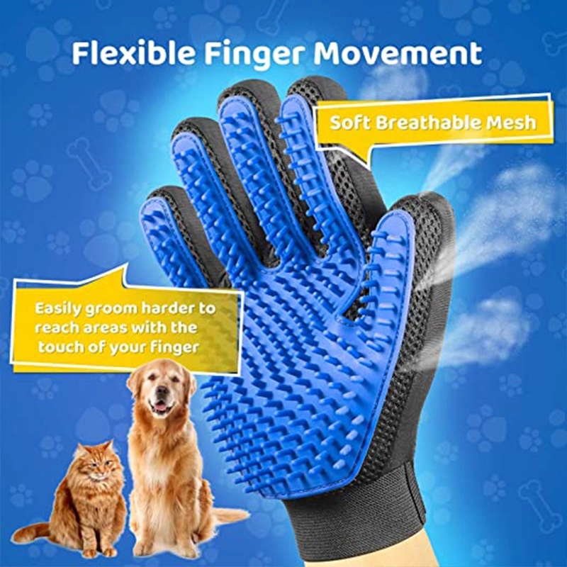 Gentle Deshedding Brush Pet Grooming Gloves 16