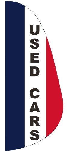 "USED CARS" 3' x 8' Message Feather Flag 1