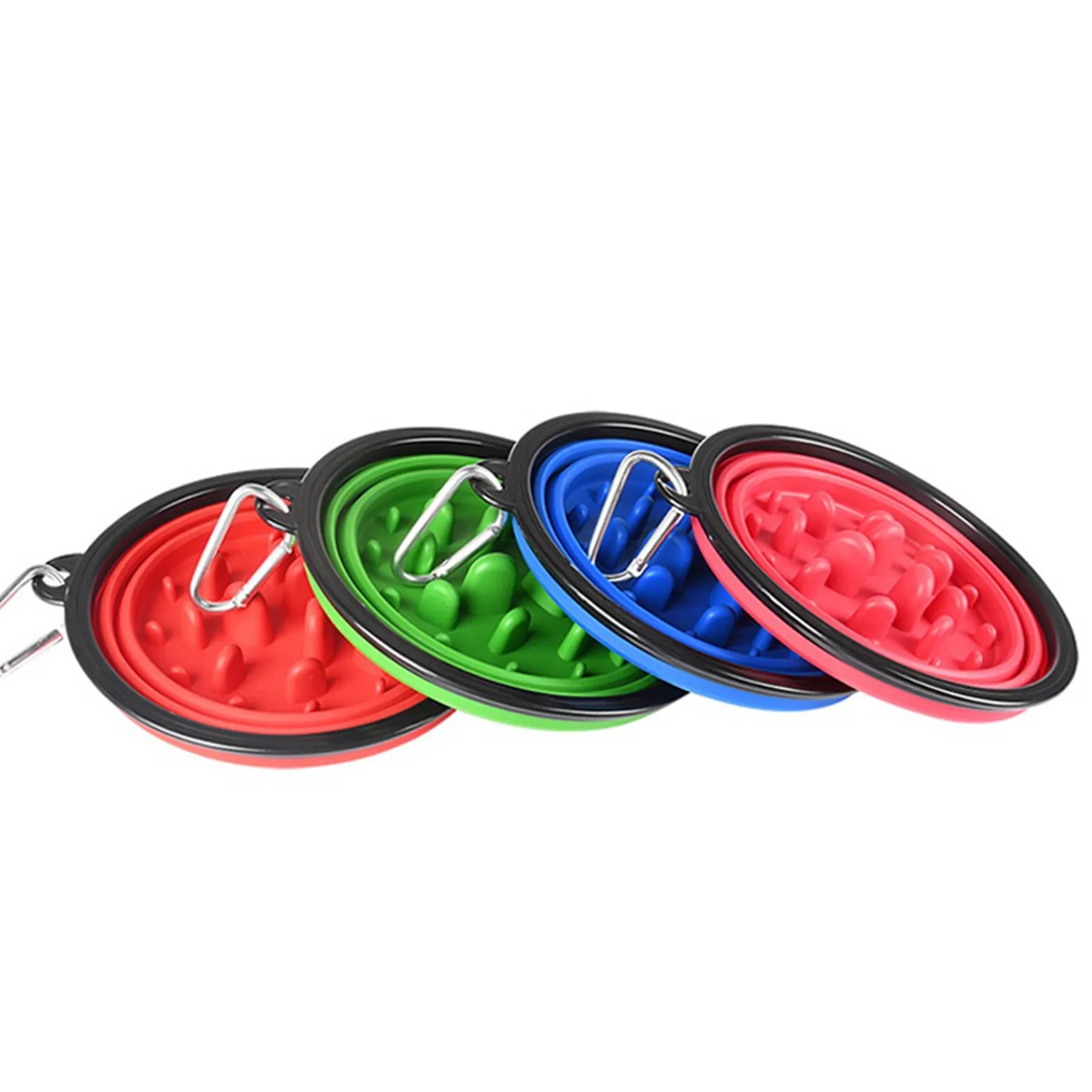 Collapsible Pet Silicone Slow Feeding Bowl 2