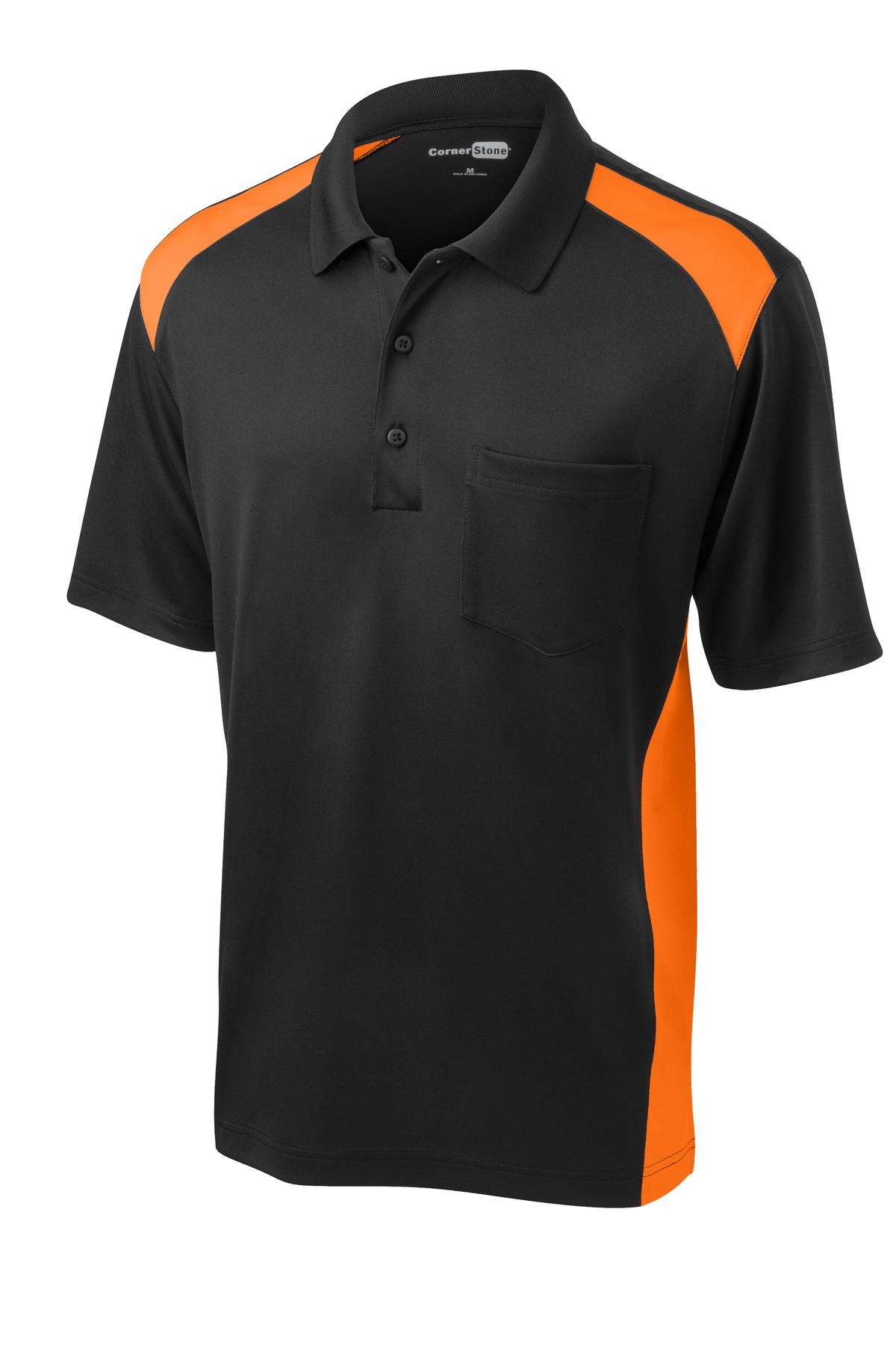 CornerStone Select Snag-Proof Two Way Colorblock Pocket Polo. CS416 5