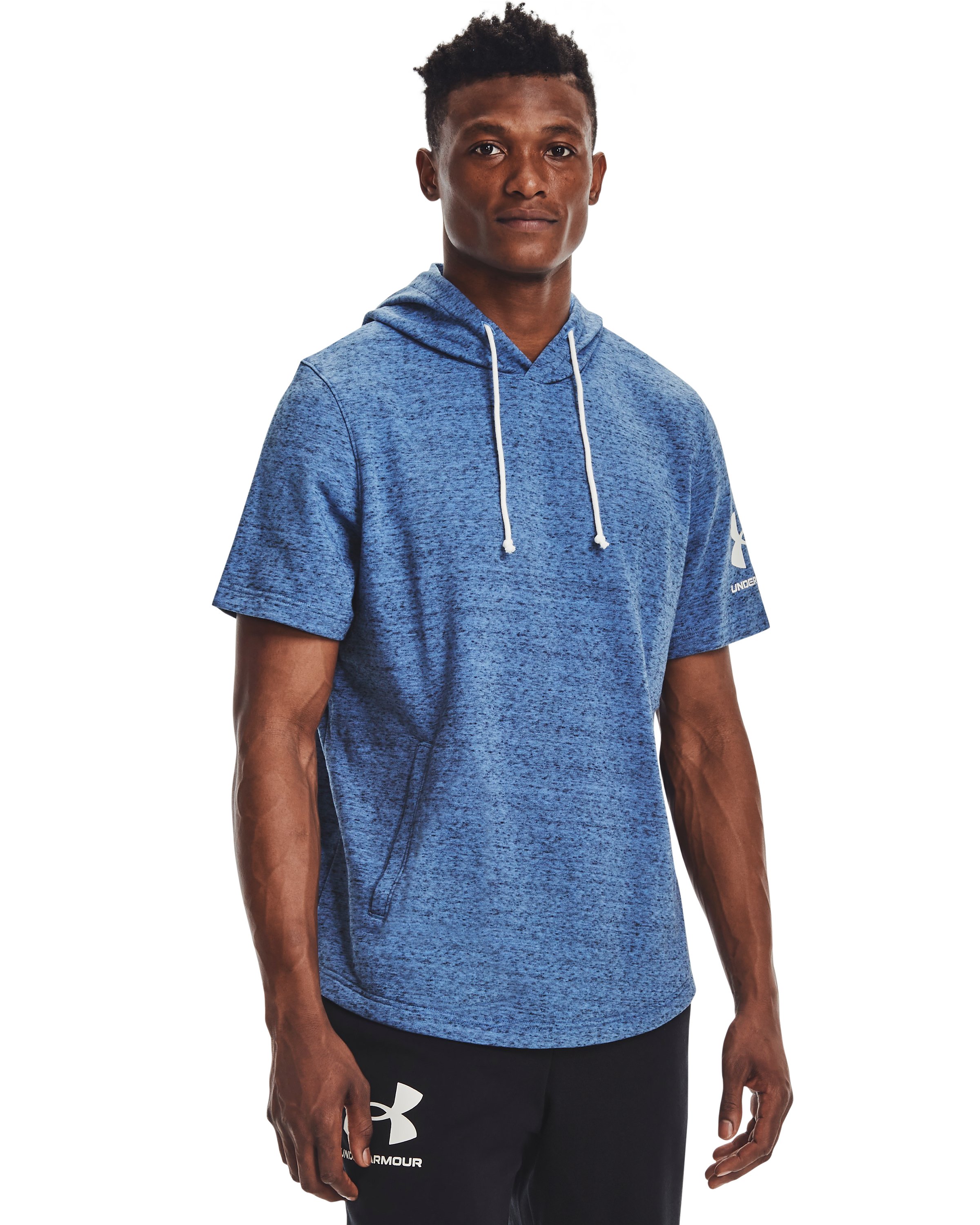 Men's UA Rival Terry Short Sleeve Hoodie, custom hoodie or sweatshirt with logo imprint 2