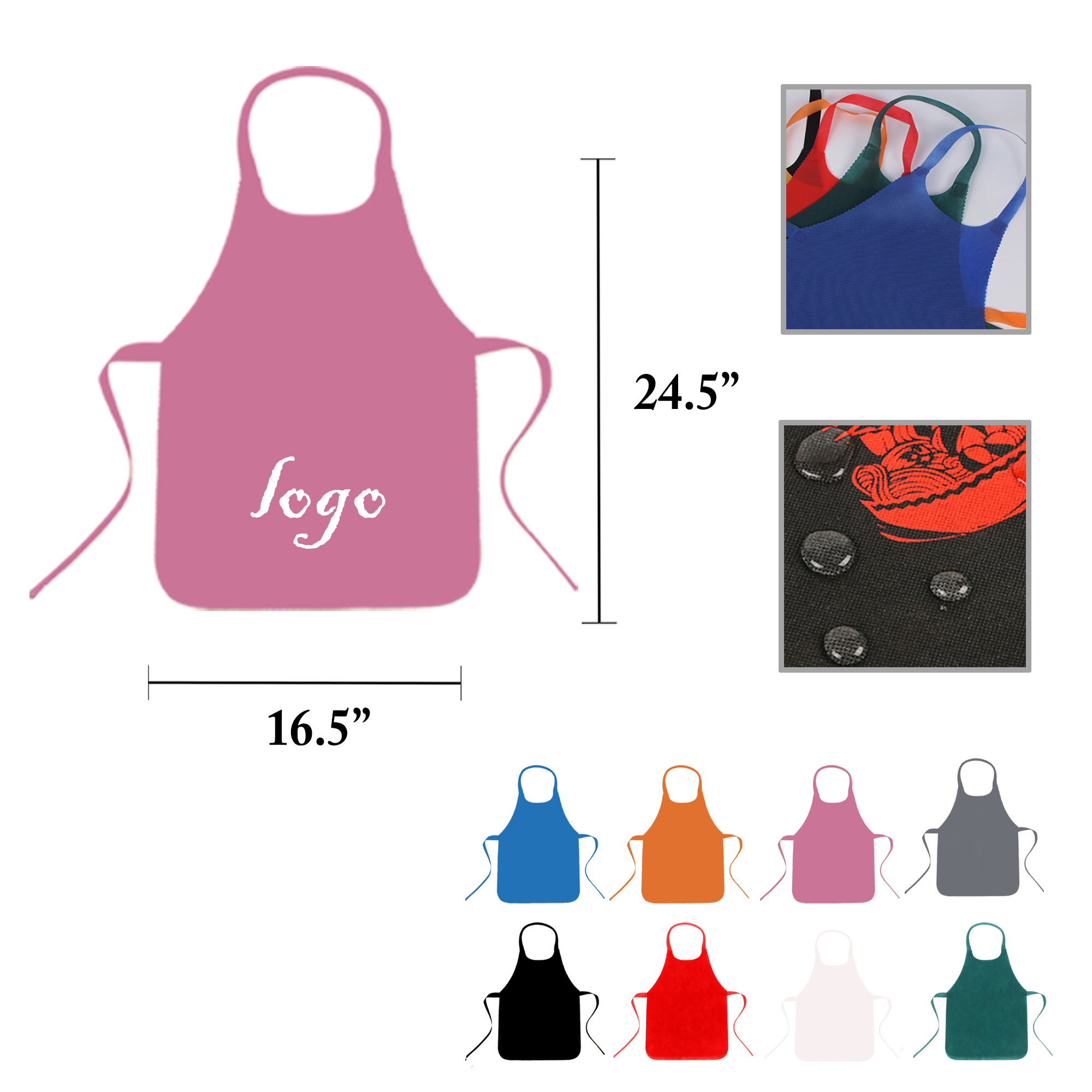 MOQ100 Bulk Pack Disposable Nonwoven Aprons for All Ages 2