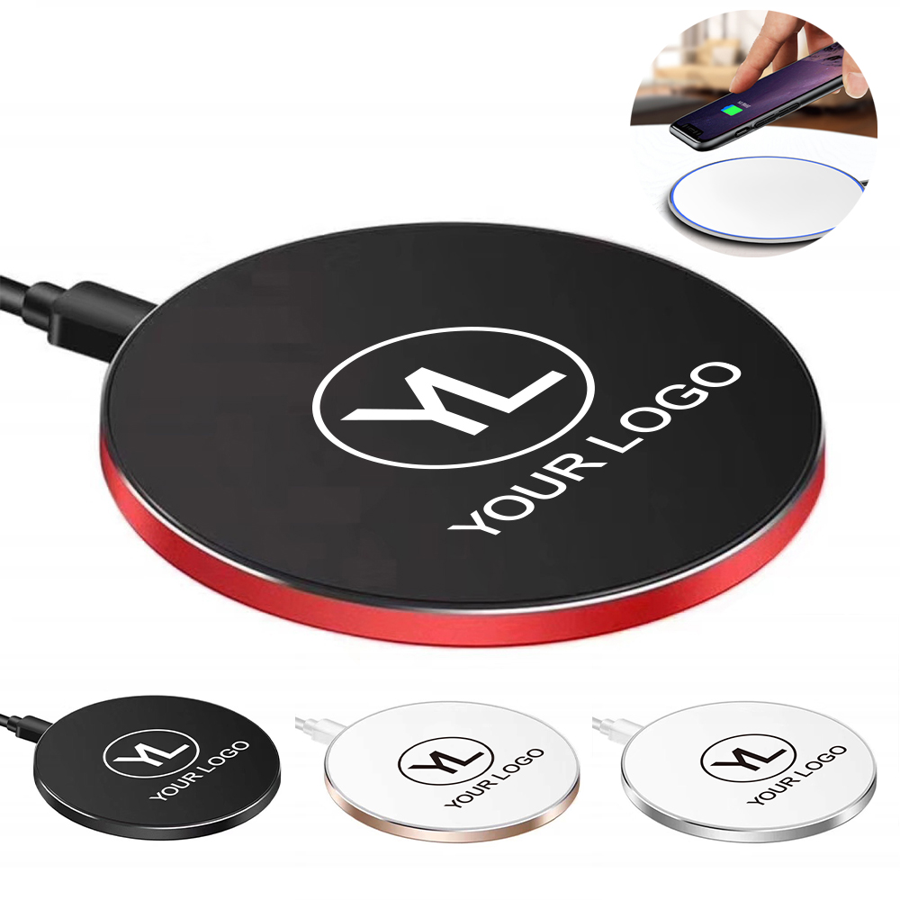 Round Brushed Metal 10W Wireless Charger 1