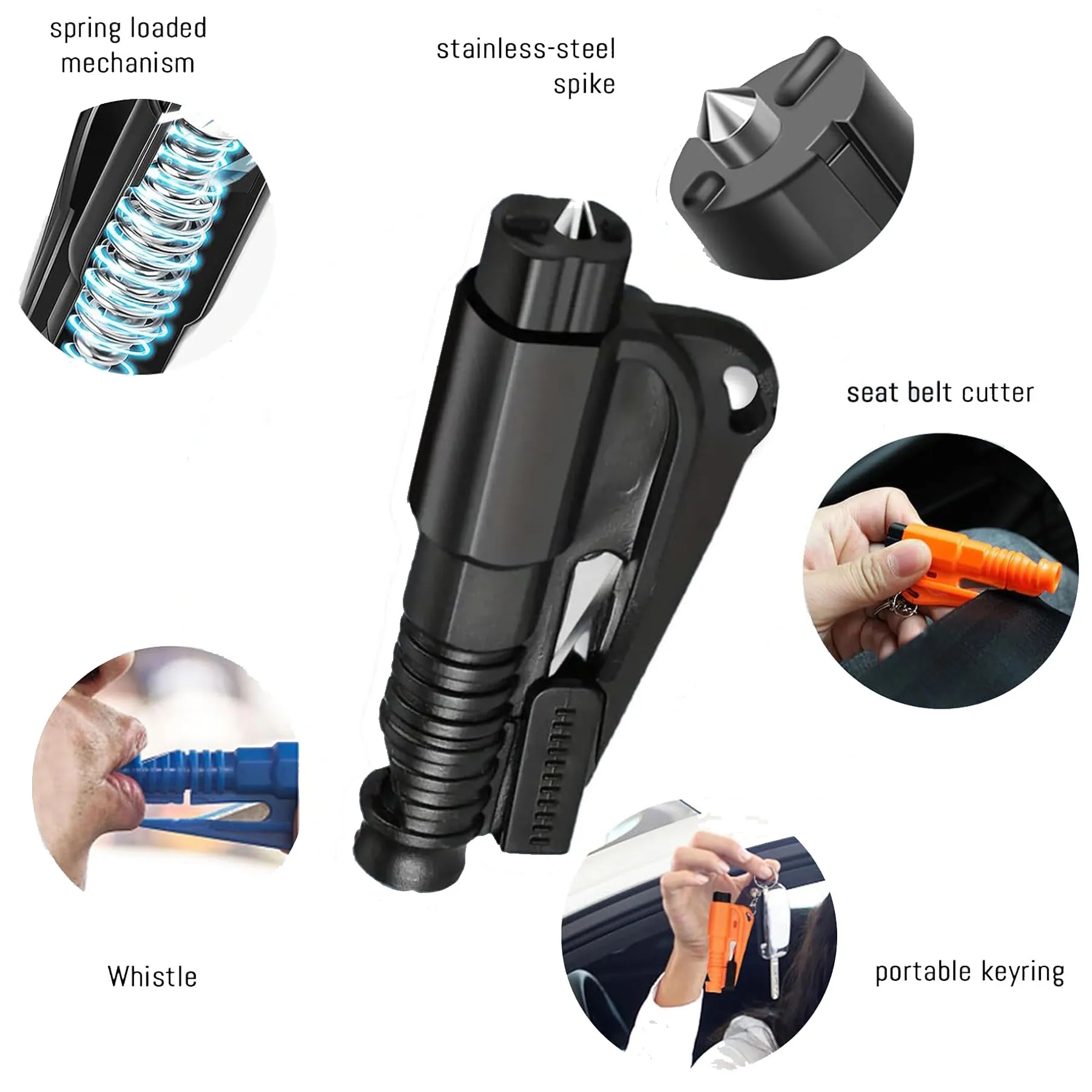 3 in 1 Glass Breaker and Seatbelt Cutter & Survival Whistle 4