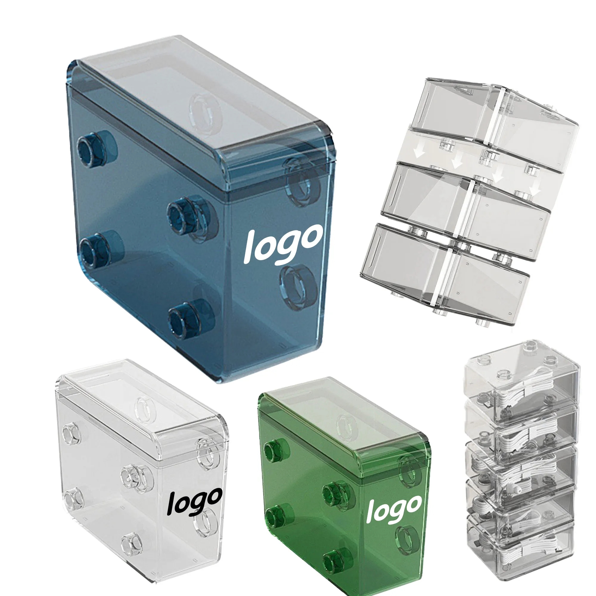 MOQ 10 Combinable Transparent Data Cable Storage Box 6
