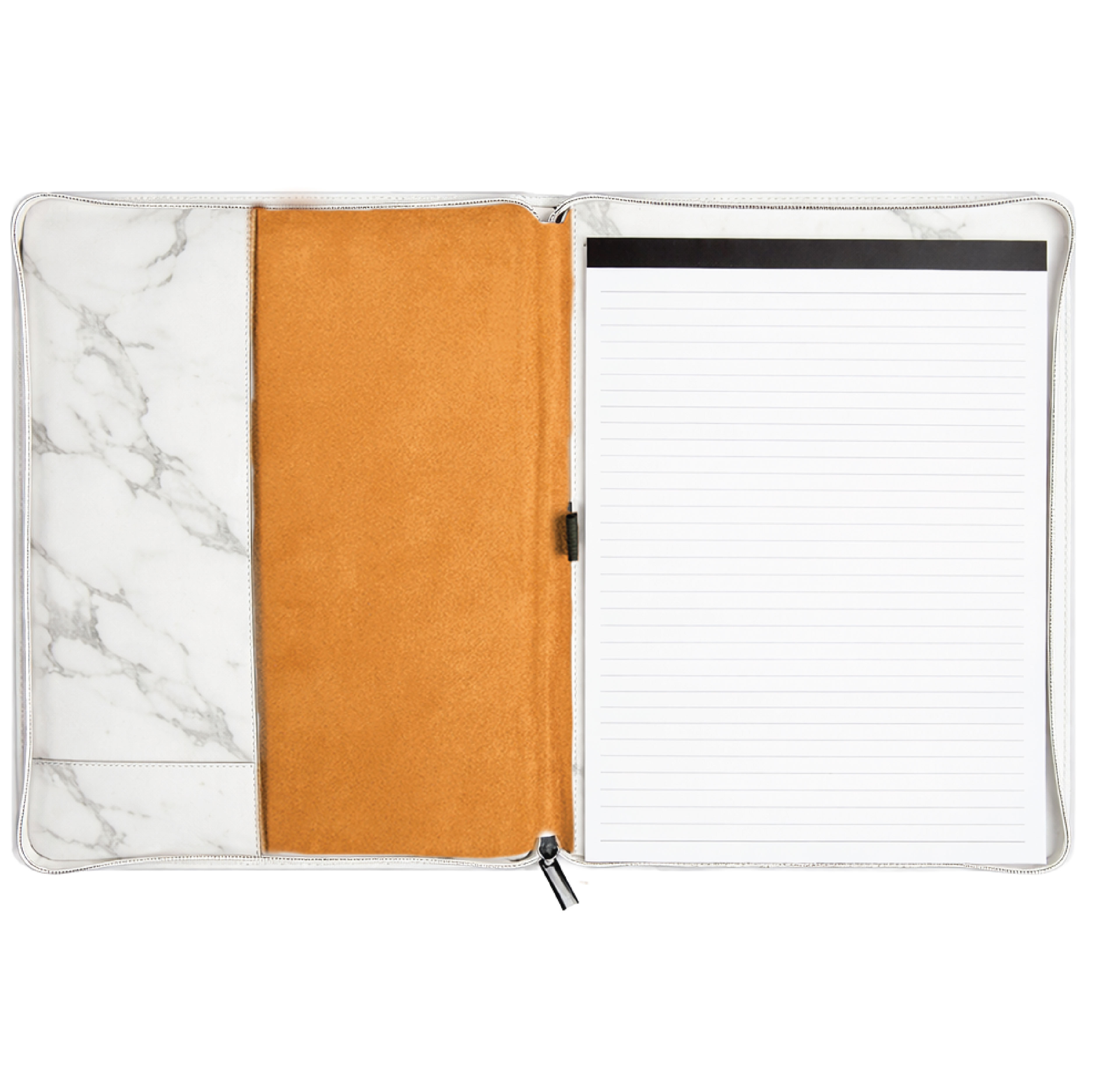 9 1/2" x 12" Leatherette Marble Portfolio with Zipper 8