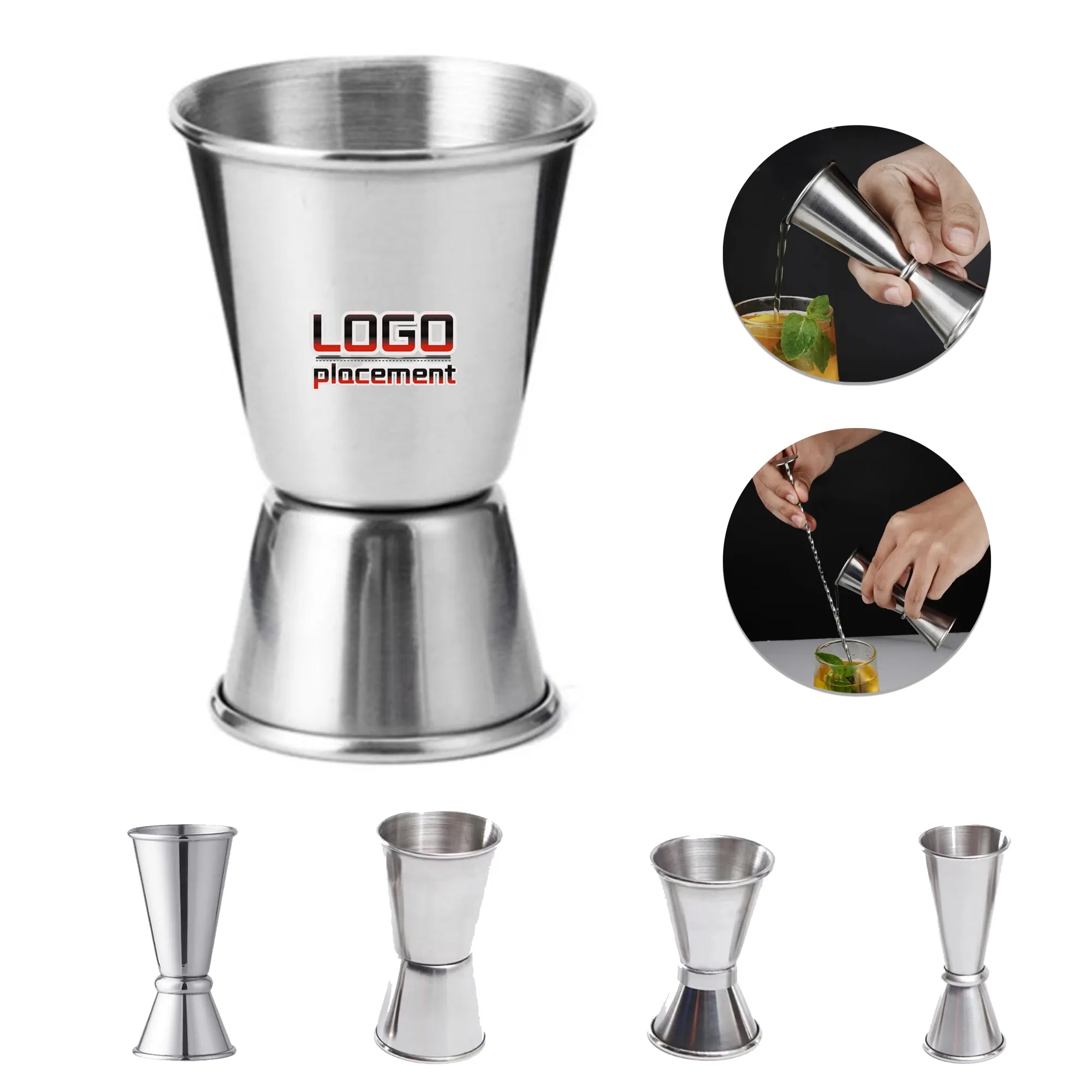 Stainless Steel Double Sided Jigger Bartender Measuring Cup