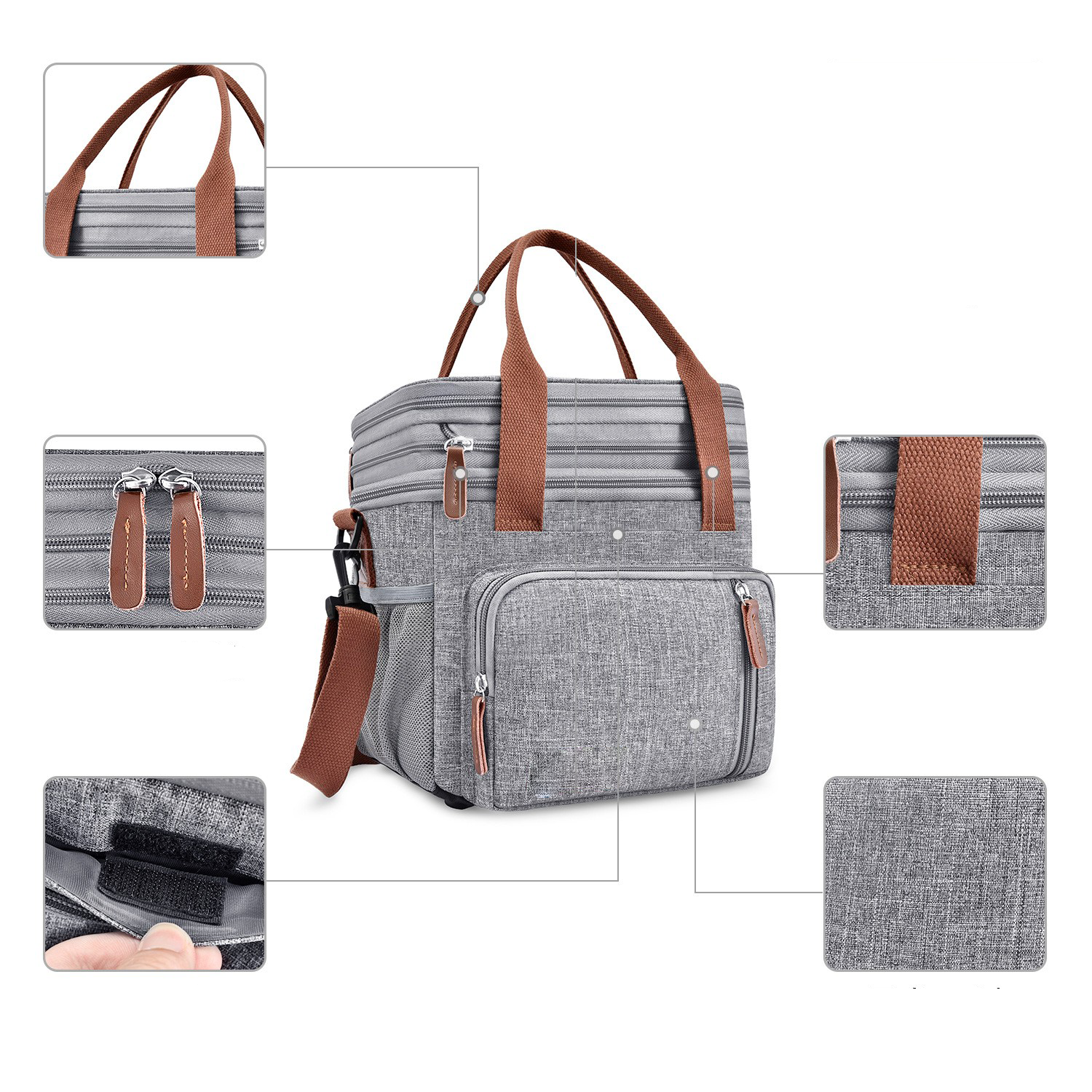 Oxford Crossbody Cooler Insulated Lunch Bag 6