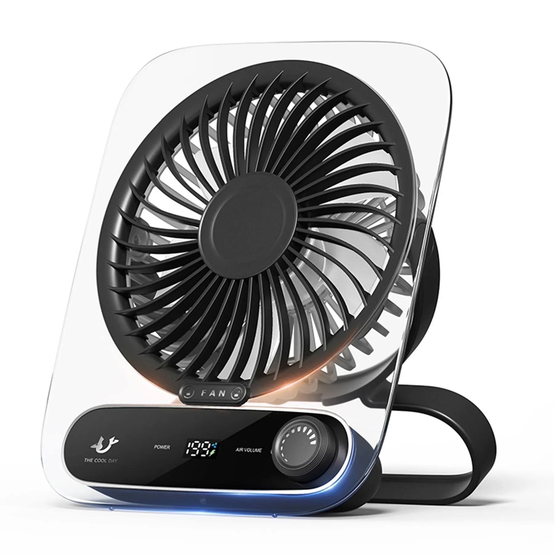 3000 mAh Ultra-thin Digital Display Portable Desktop Fan 5