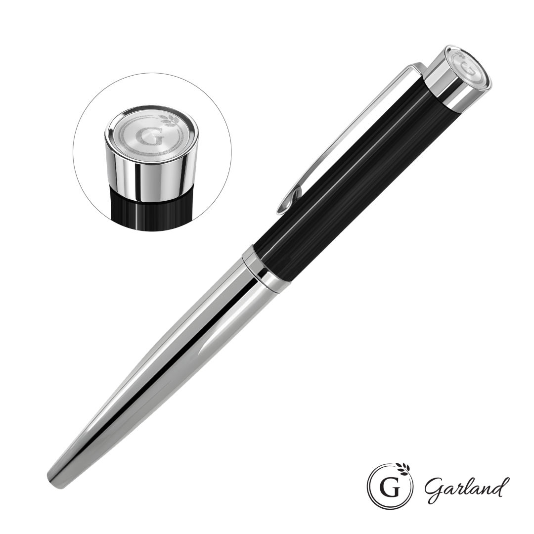Garland® Executive Emblem Monogram Rollerball Pen - Chrome 12