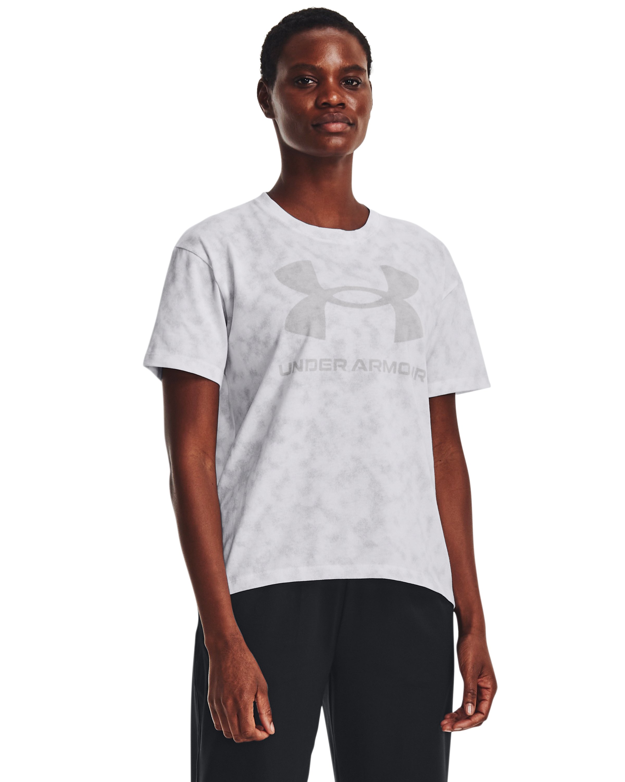 Women's UA Logo Printed Heavyweight Short Sleeve  2