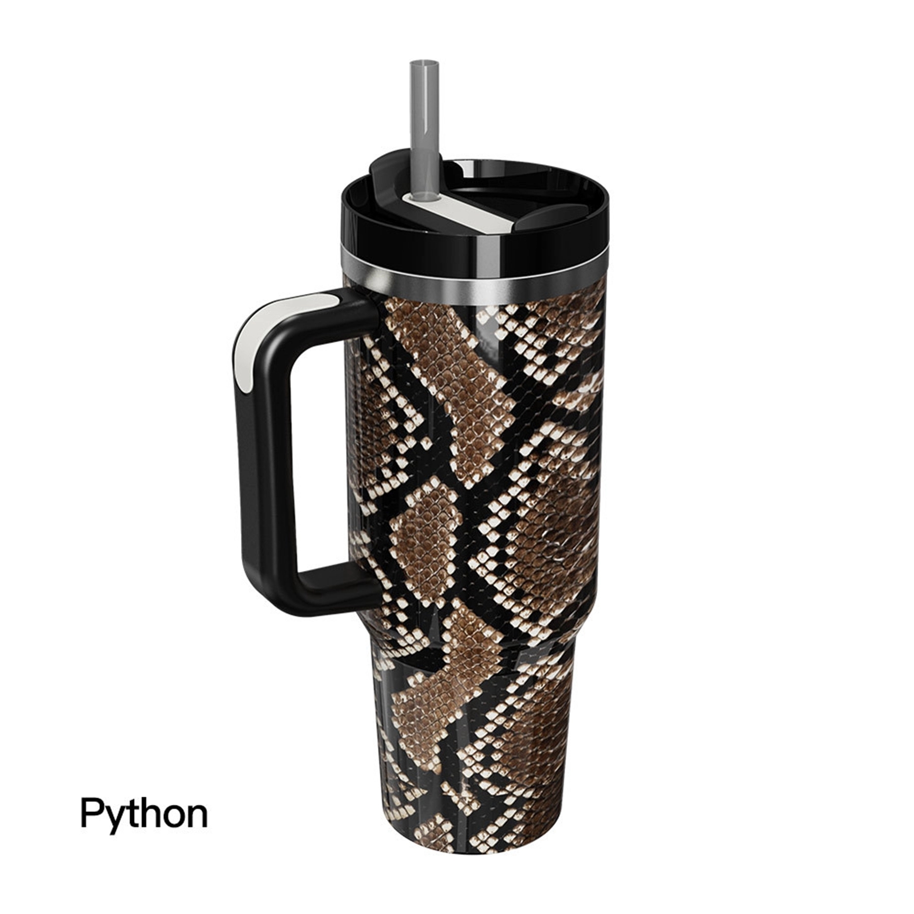 40 Oz. Stainless Steel Tumbler with Handle & Straw 11
