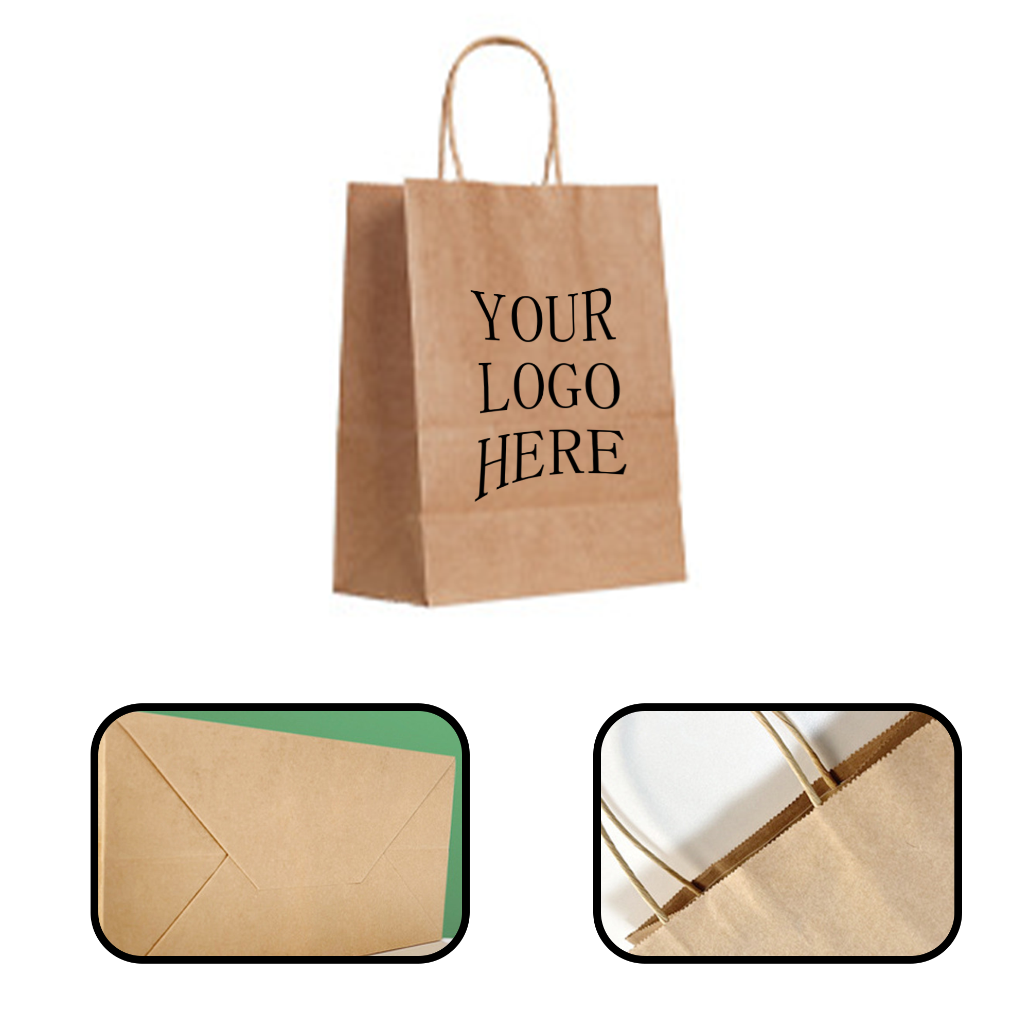 MOQ 20 PCS Custom Kraft Carryalls 3