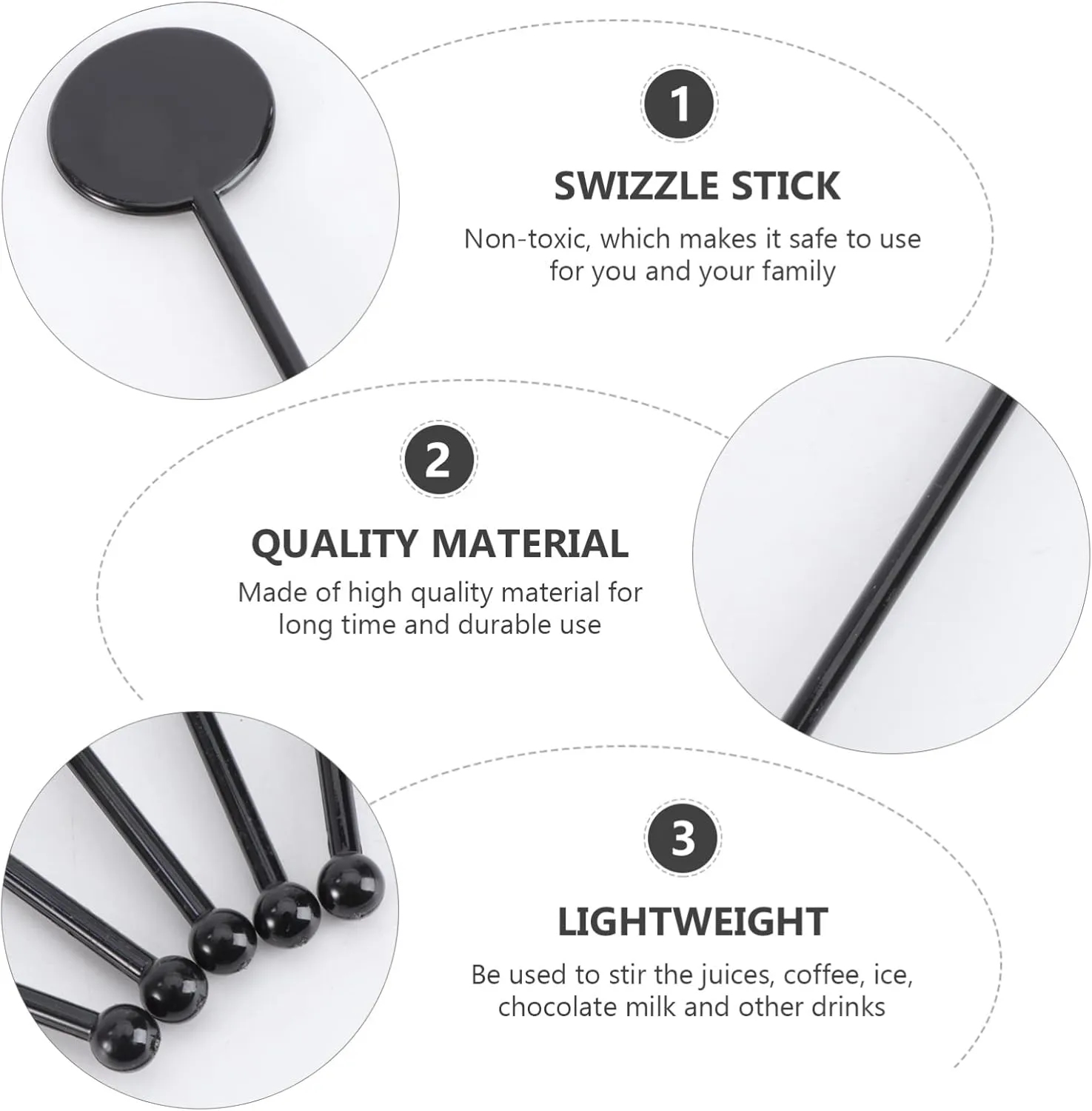 Plastic Stirring Sticks with Round Head 7