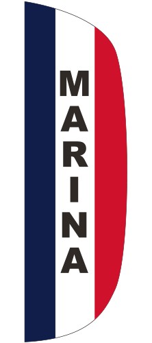 "MARINA" 3' x 10' Message Flutter Flag 1
