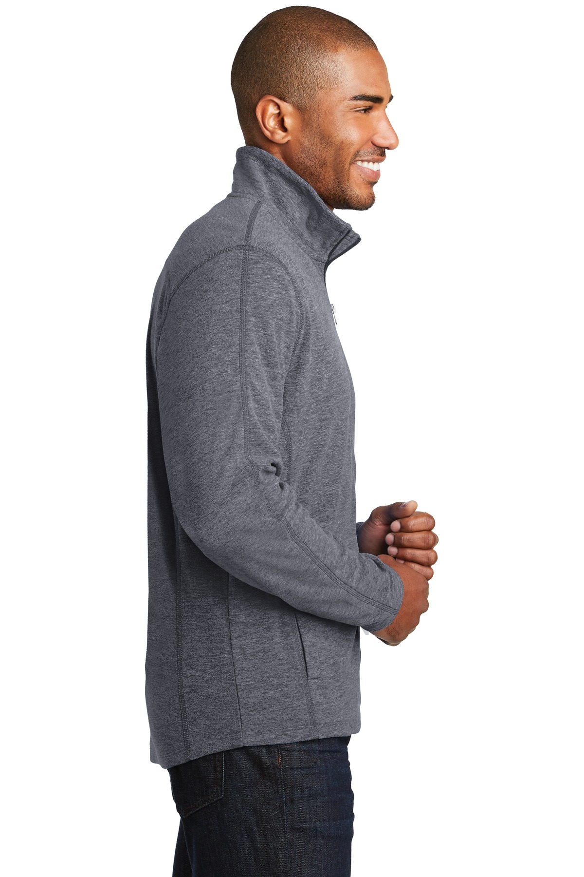 Port Authority Heather Microfleece Full-Zip Jacket. F235 26