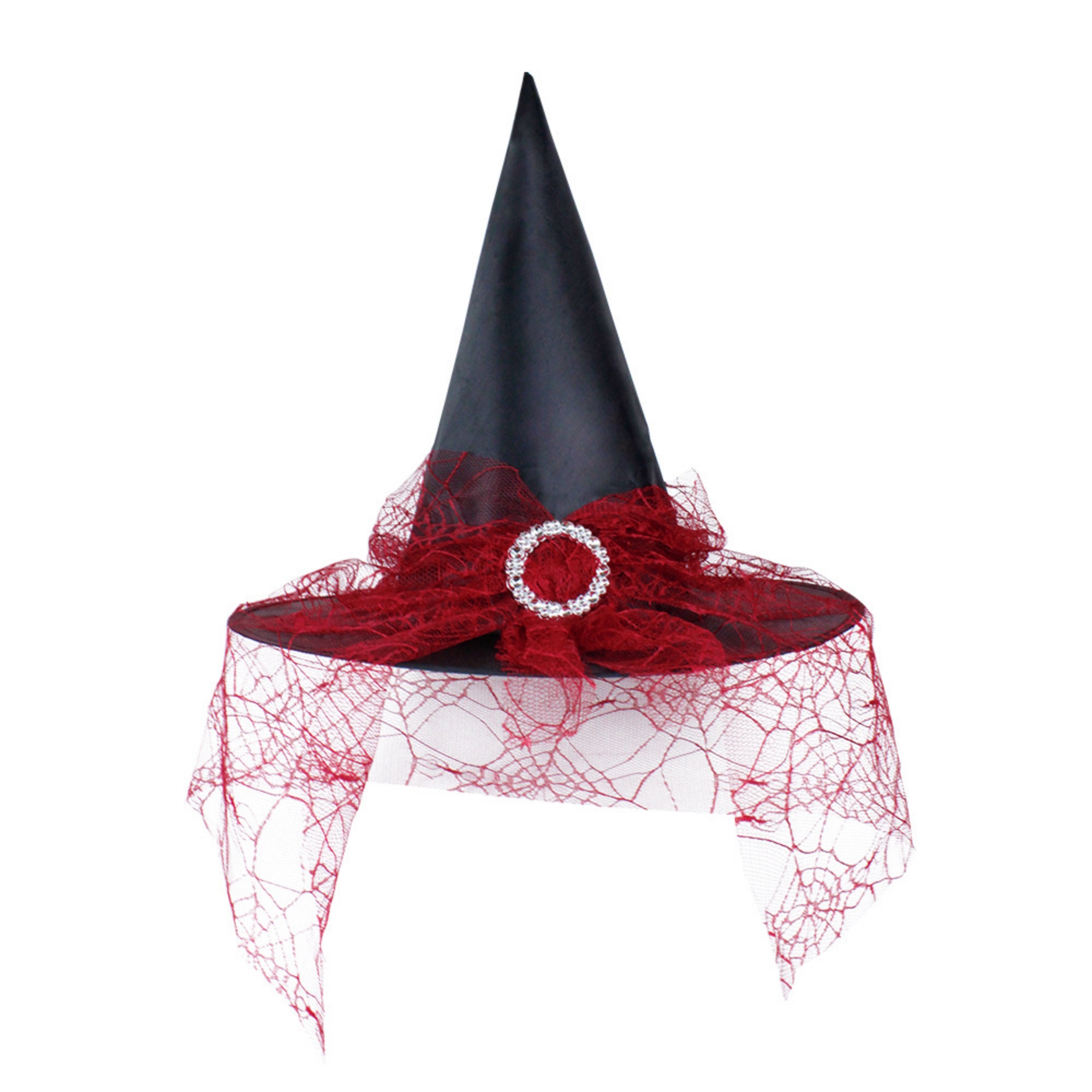 Elegant Mesh Lace Witch Hat For Halloween Party Cosplay 4