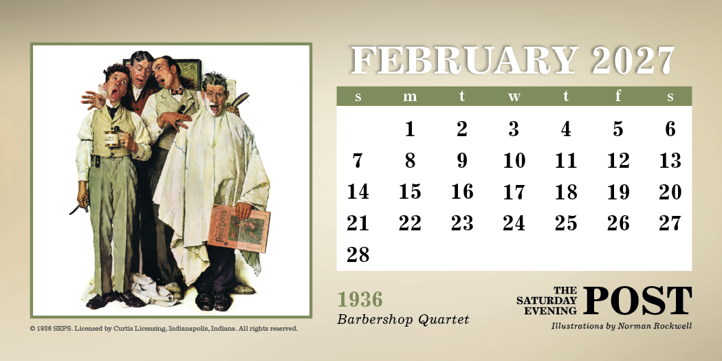 Triumph® Calendars The Saturday Evening Post Illustrations by Norman Rockwell Desk Calendar 37