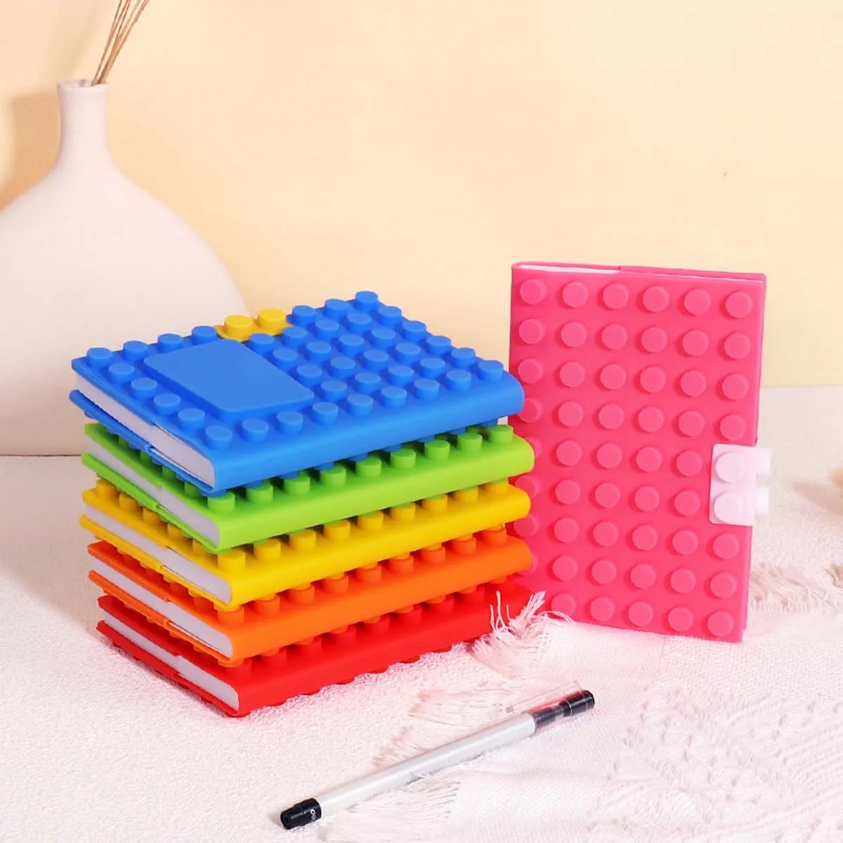Custom Creative Building Block Silicone Student Notebook 10
