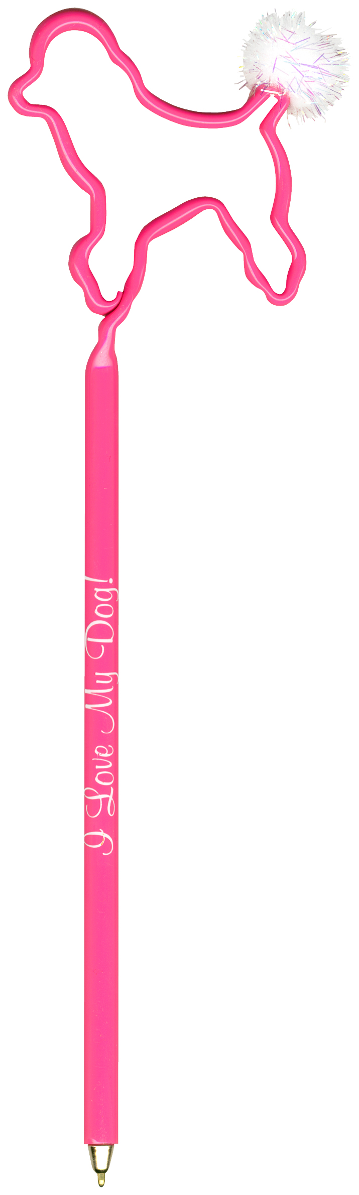 Dog Poodle With Pom Inkbend Standard, Bent Pen