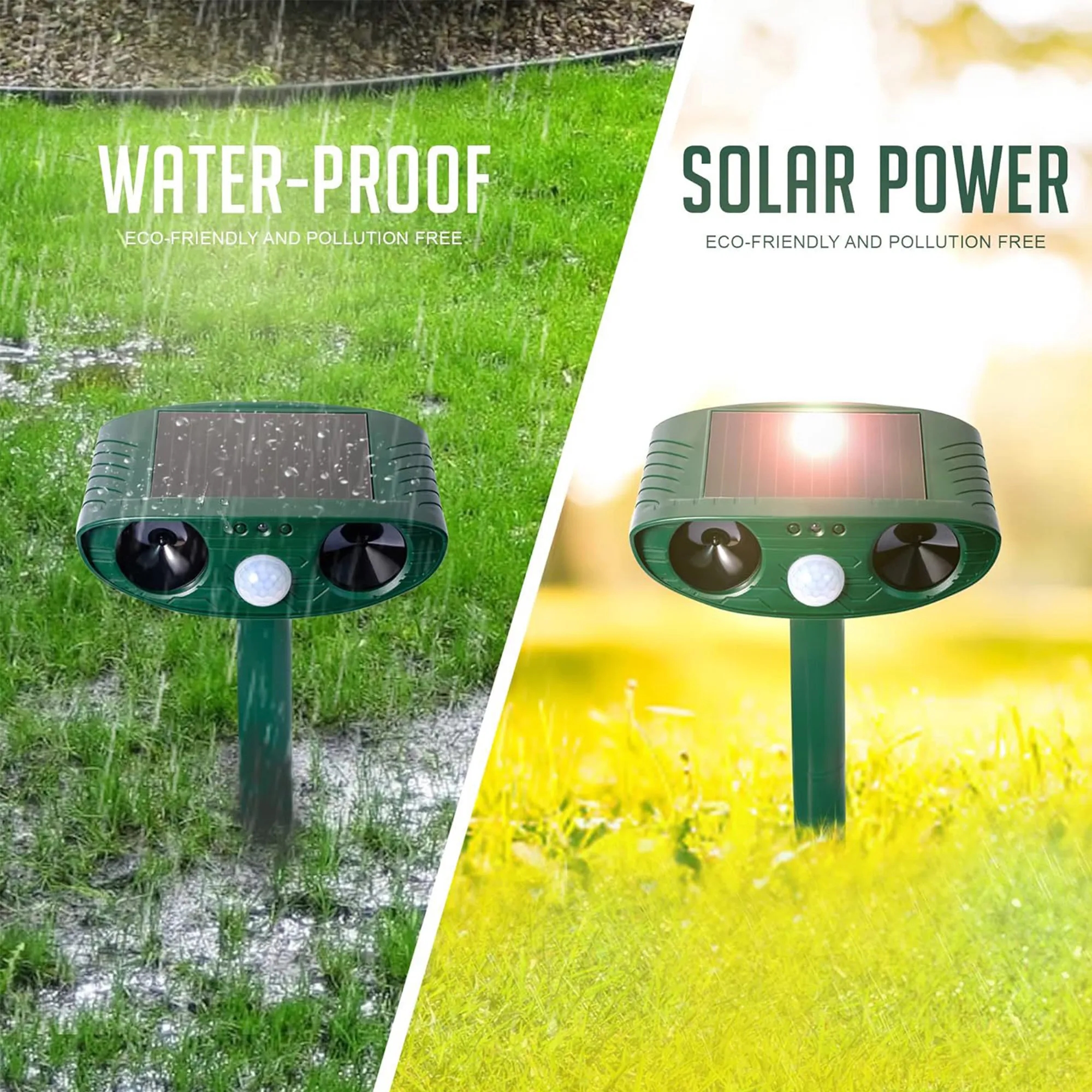 Solar Infrared Induction LED Ultrasonic Animal Repellent 1