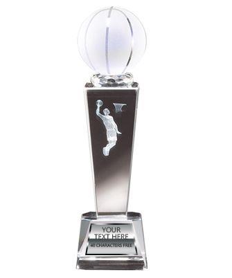 Crystal Tower Basketball Male Award 9x2.5" 2