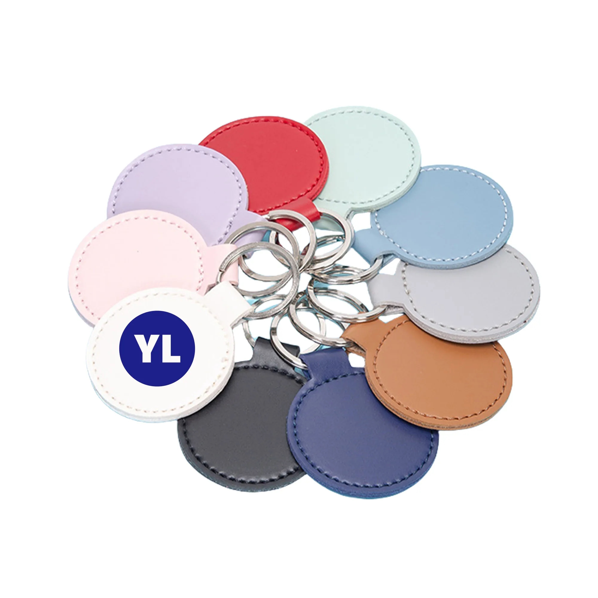 PU Leather Round Style Keychain