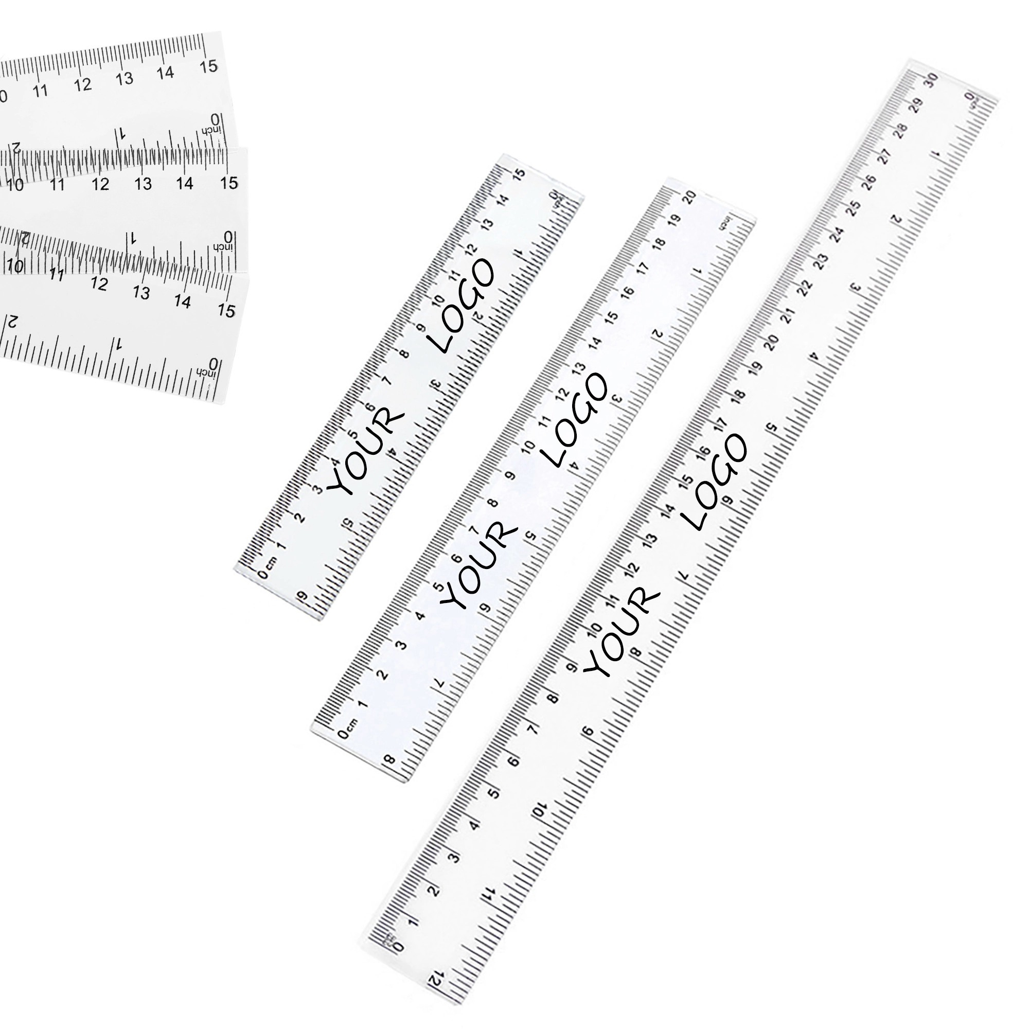 8 Inch Clear Plastic Ruler Straight Measuring Tool