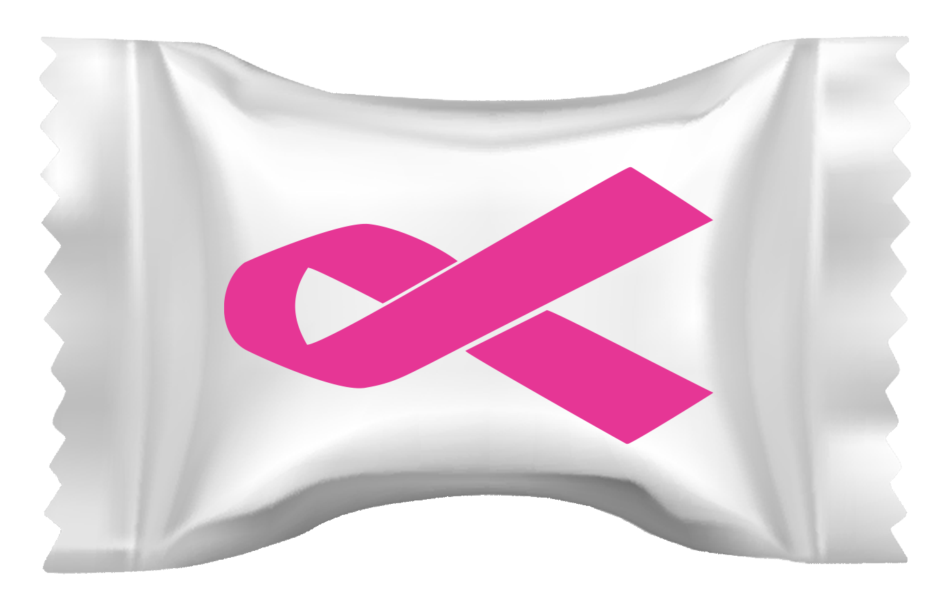 Soft Peppermint in a White Wrapper w/ Pink Ribbon 2