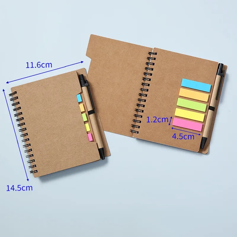 Spiral Notebook Business Notepad with Sticky Notes 5