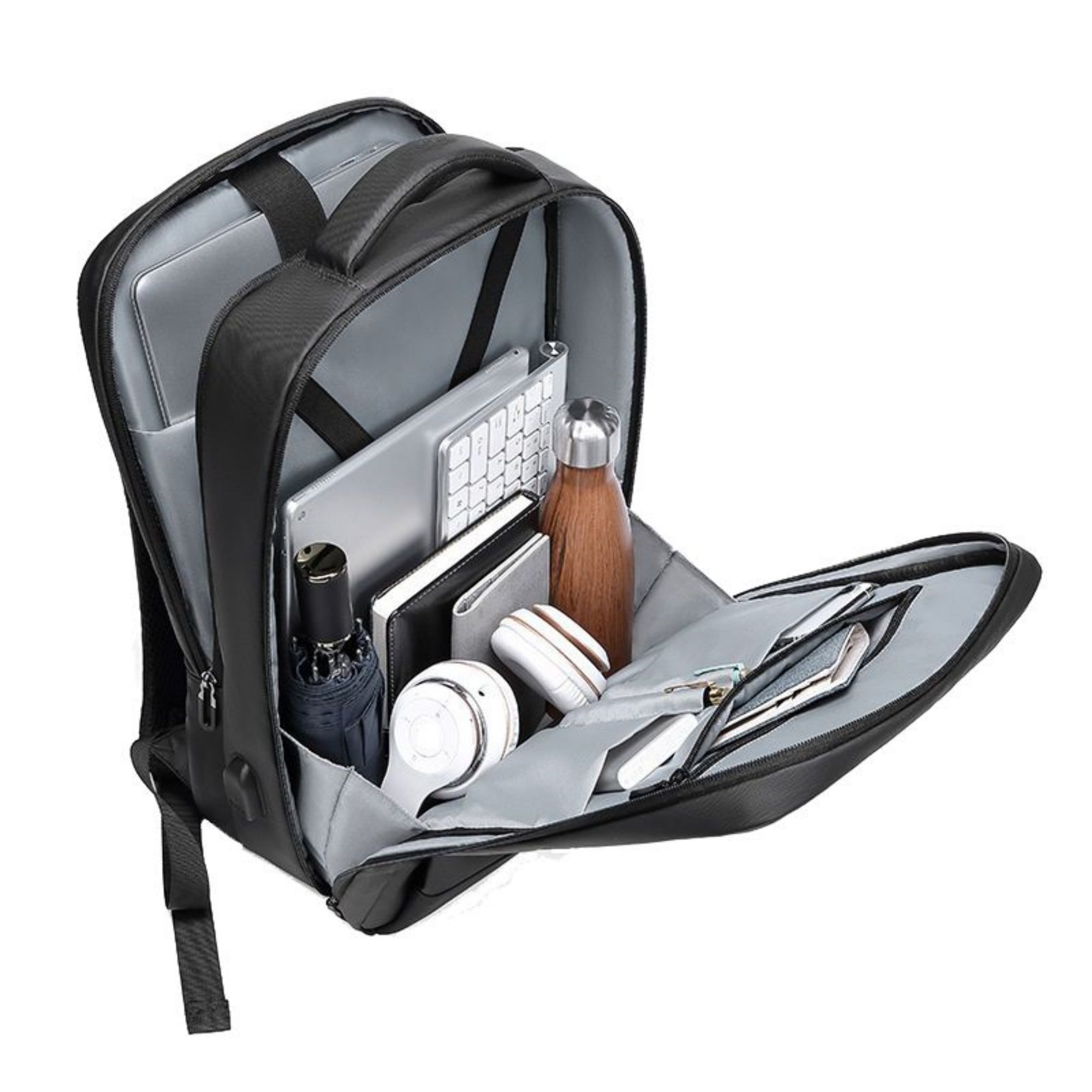 Business Patent Leather 15.6" Laptop Backpack With USB Port 1