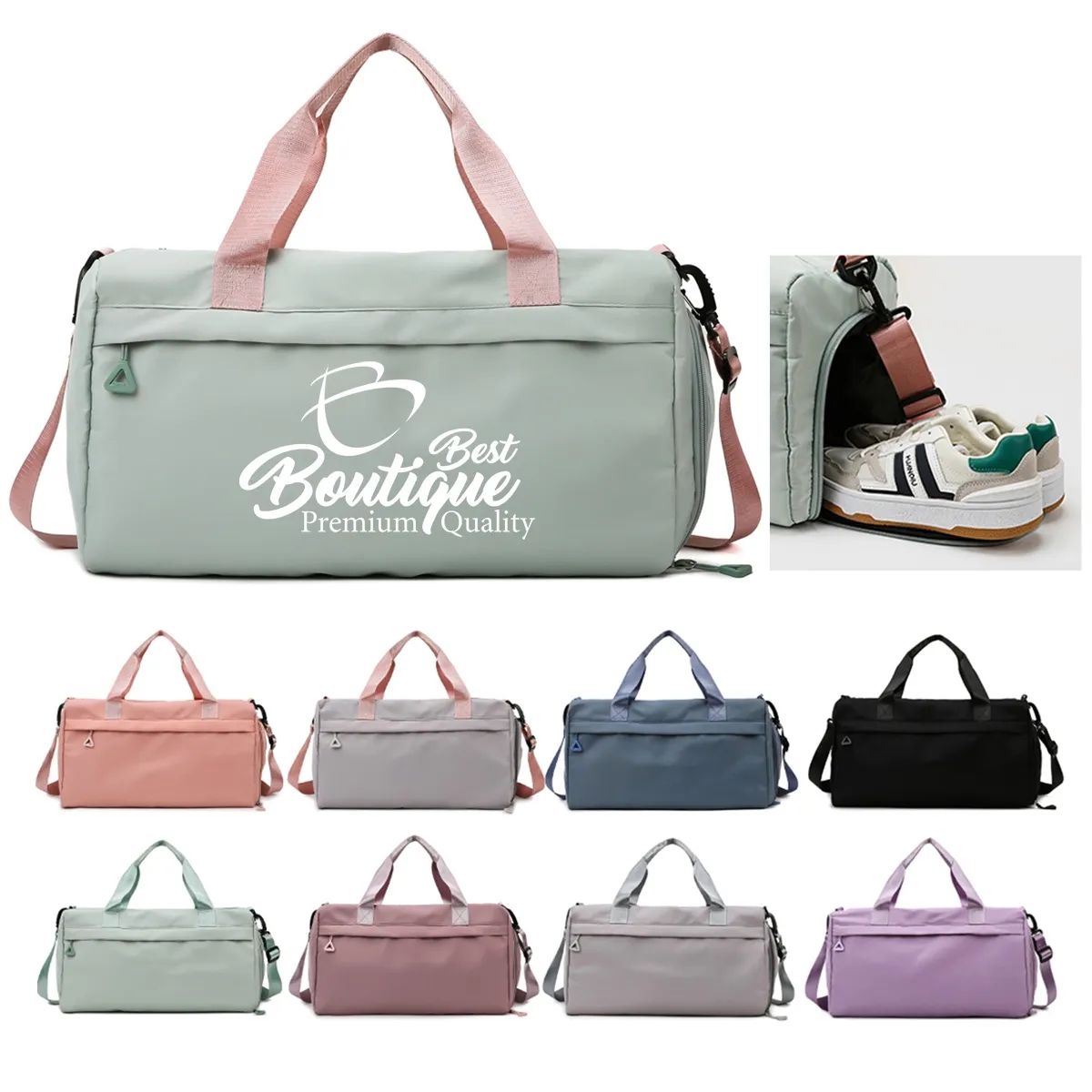 Water Proof Sport Gym Travel Bag With Shoe Compartment 8