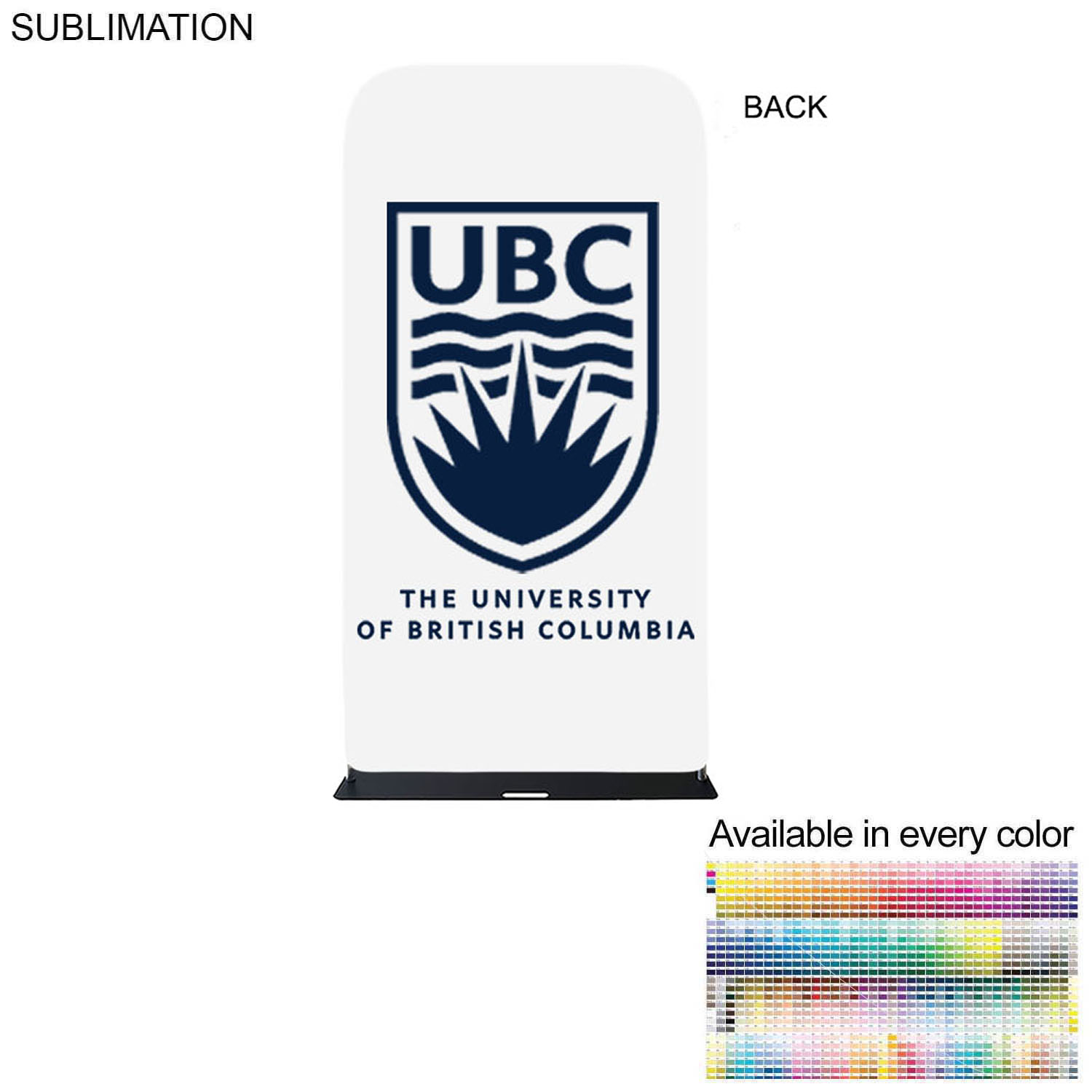 48Hr Quick Ship - Event package, 4'W Fabric banner and Premium 8' tablecloth open back 22