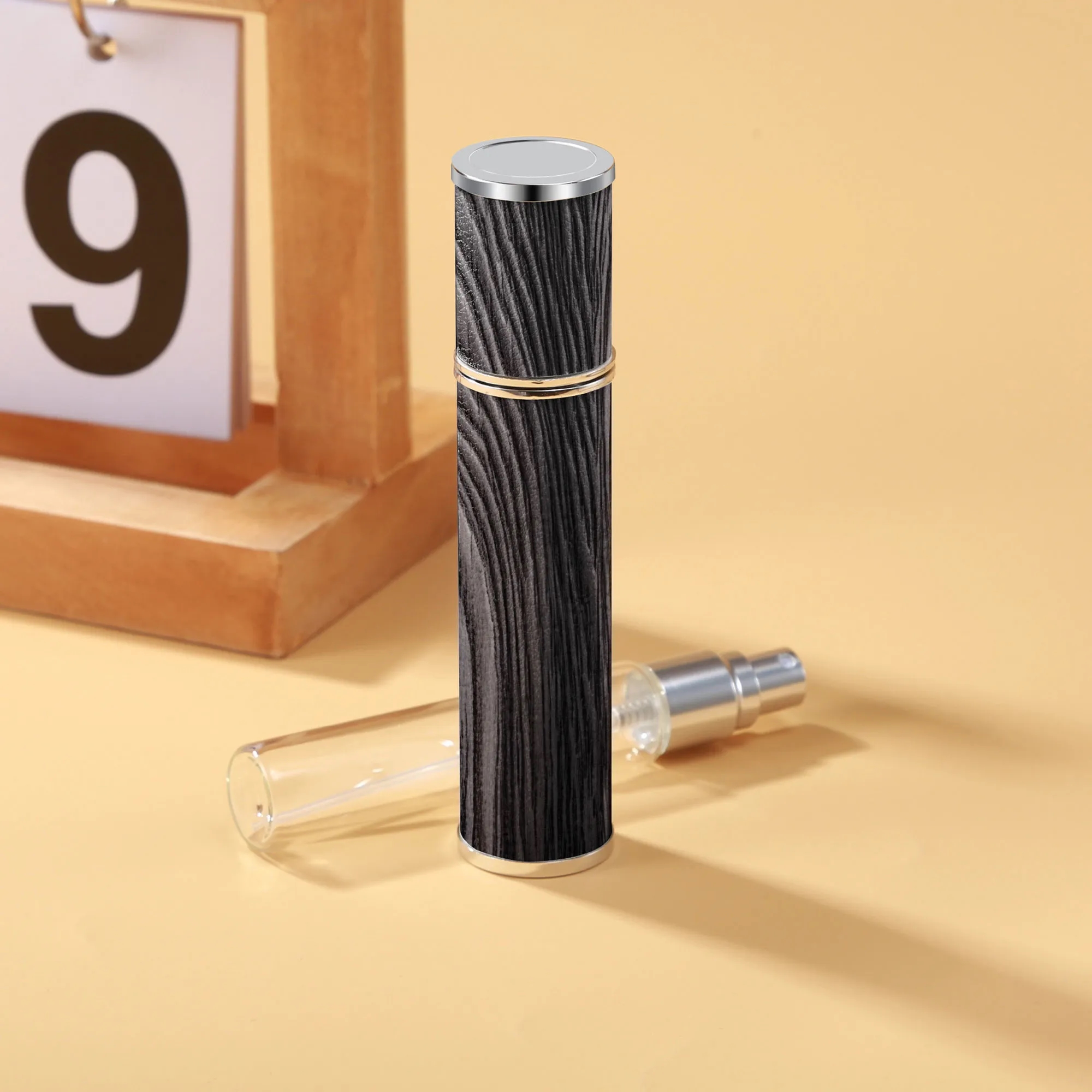 Luxury Leather Wood Grain Perfume Atomizer 6