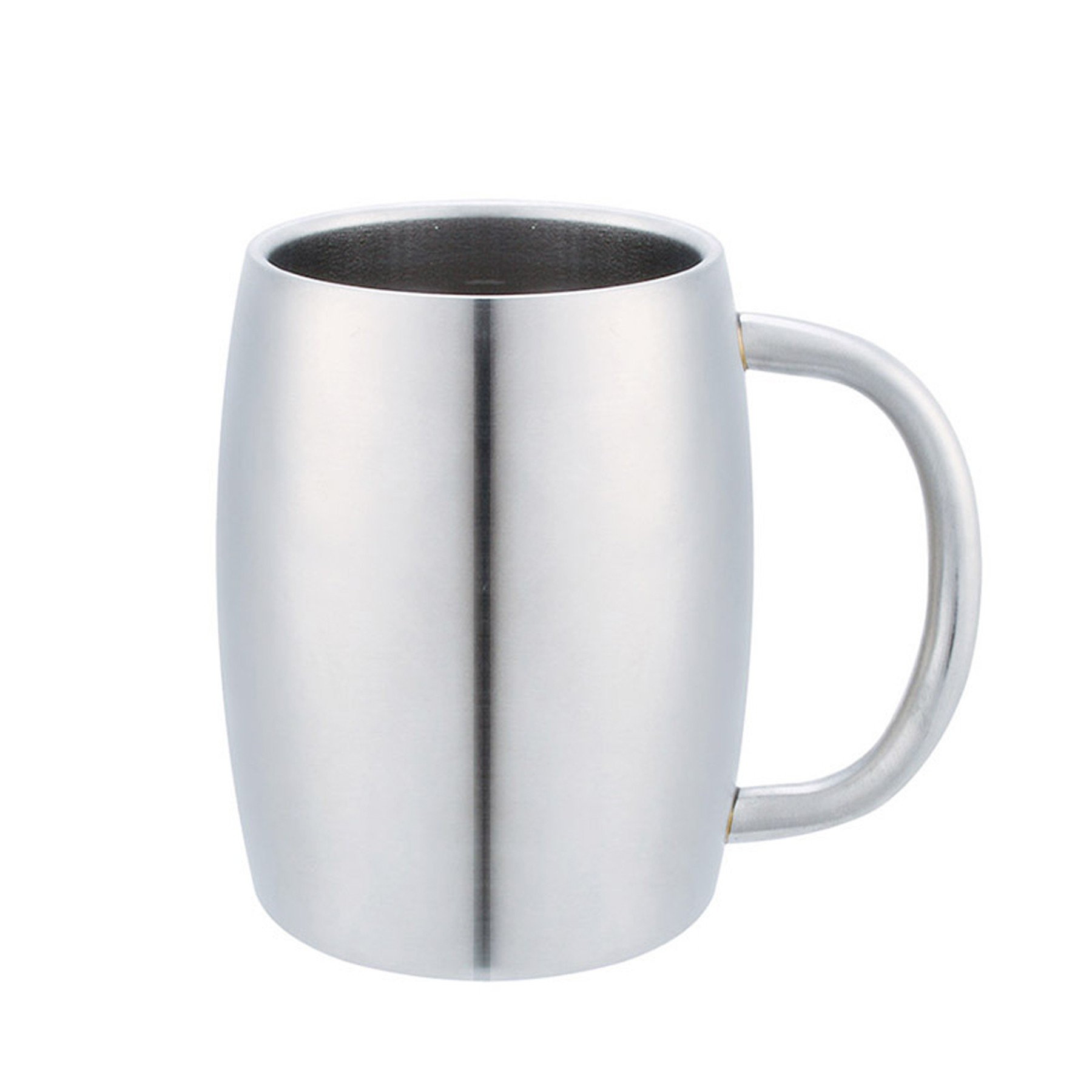Barrel Design Double Wall Steel Beer Desk Mug 2