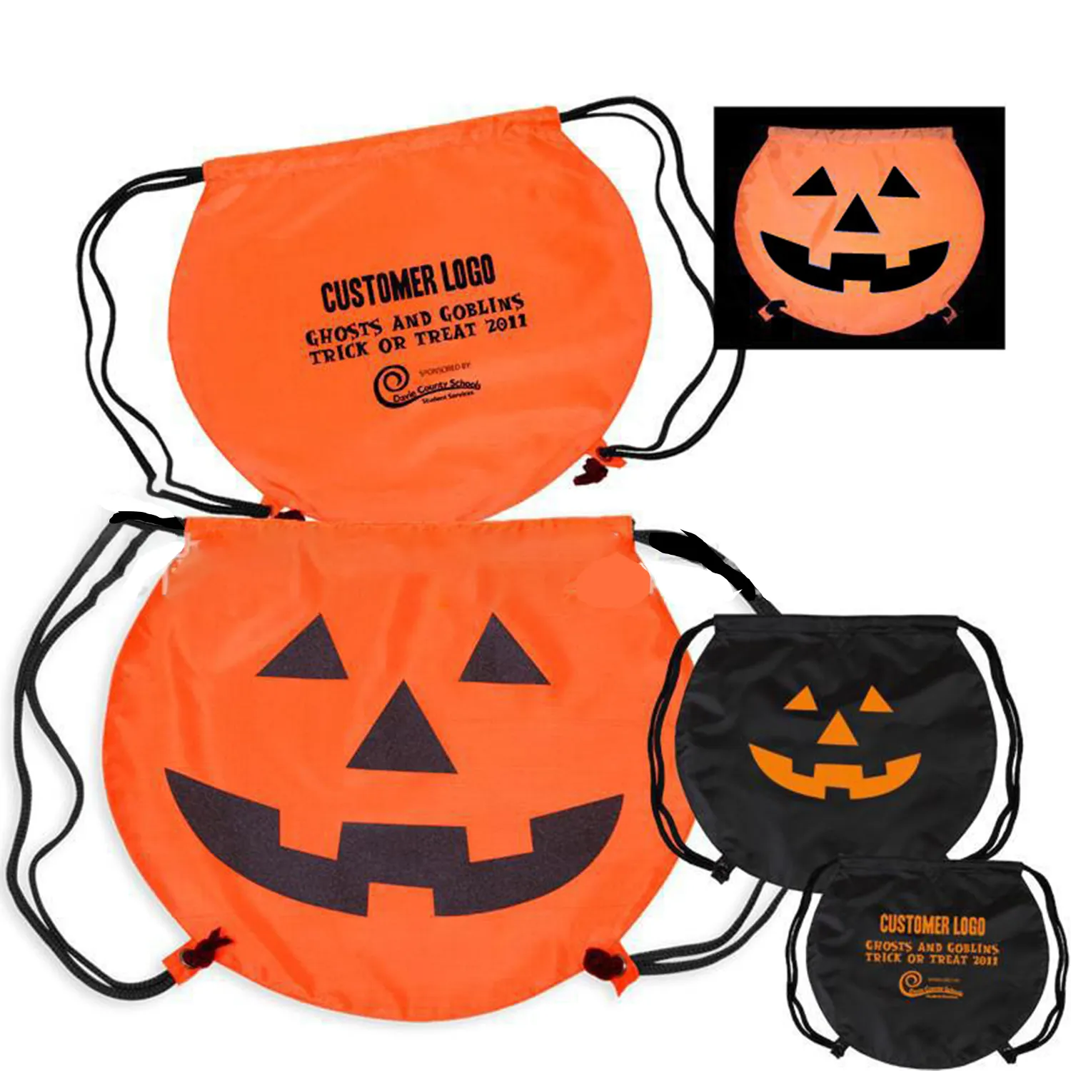 Halloween Pumpkin Drawstring Bag 3