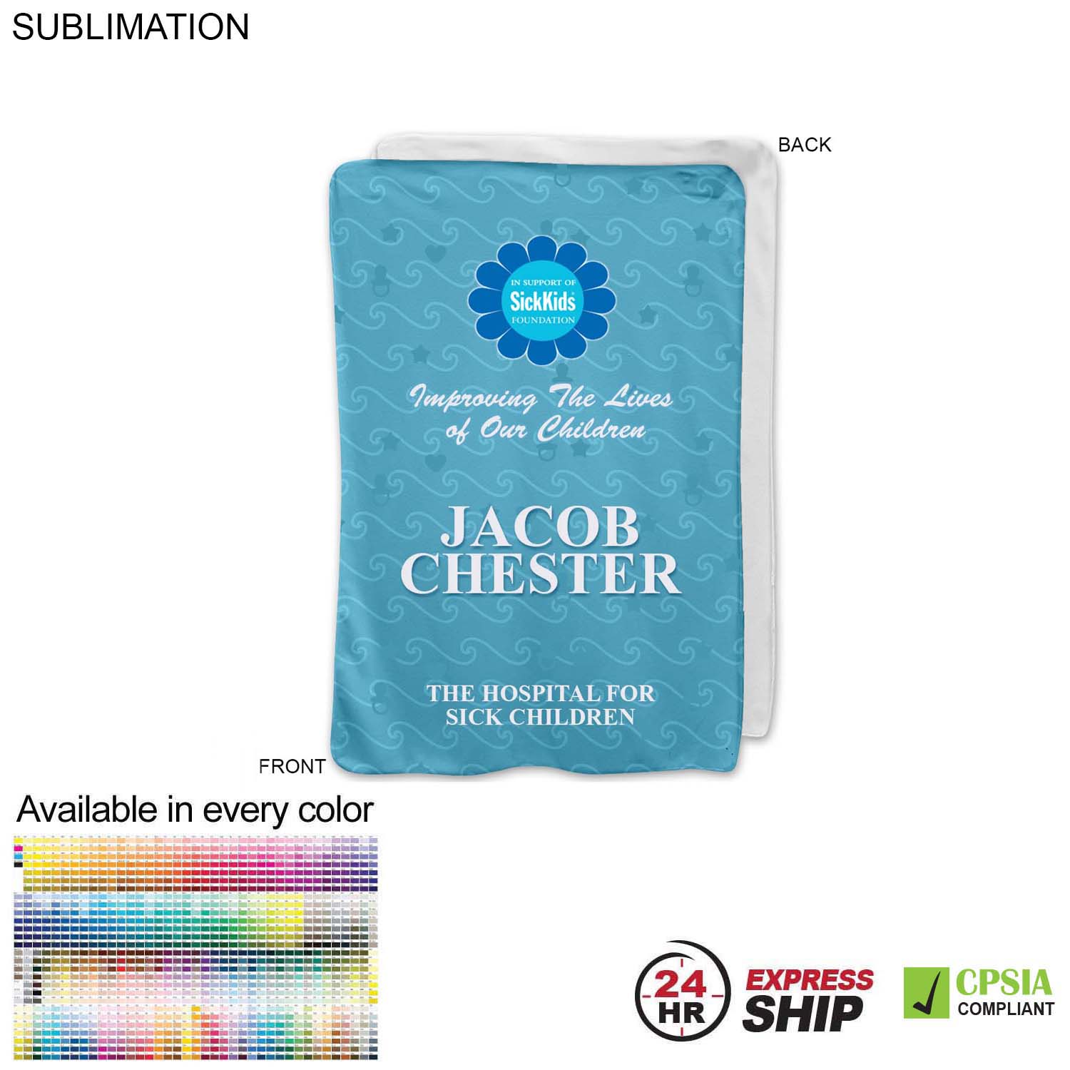 24 Hr Express Ship - Ultra Soft and Smooth Microfleece Lap Blanket 30x40, Sublimated 7