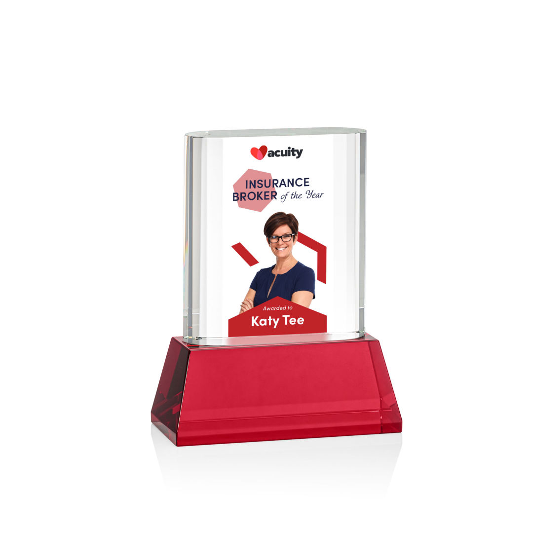 Merit VividPrint™ Award on Base - Red 7