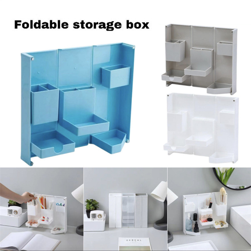 Folding Standing Magnetic Opening Cosmetic Case Desktop Storage Organizer 6