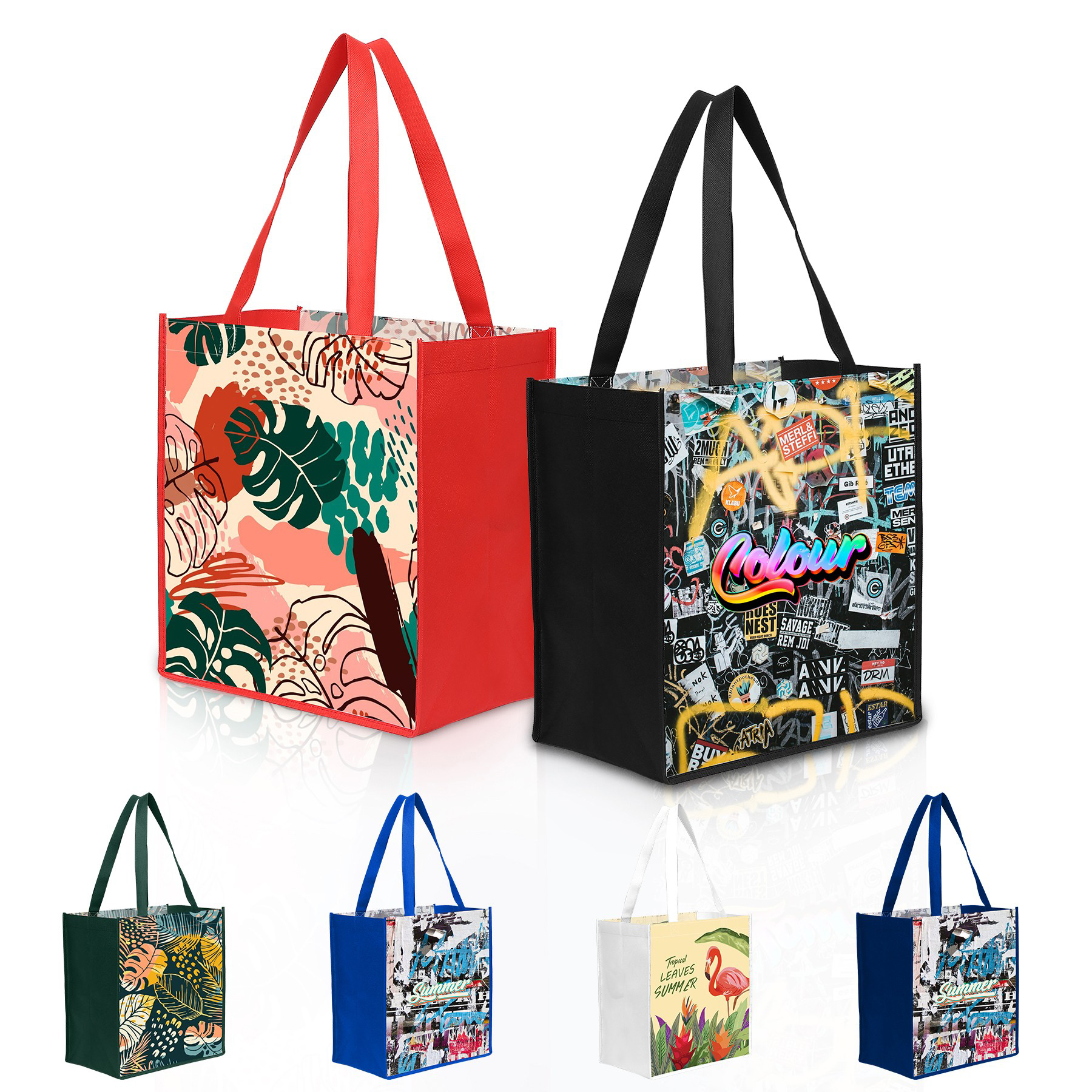 Laminated Non-Woven Tote Bag(12" X 13" X 8") 4