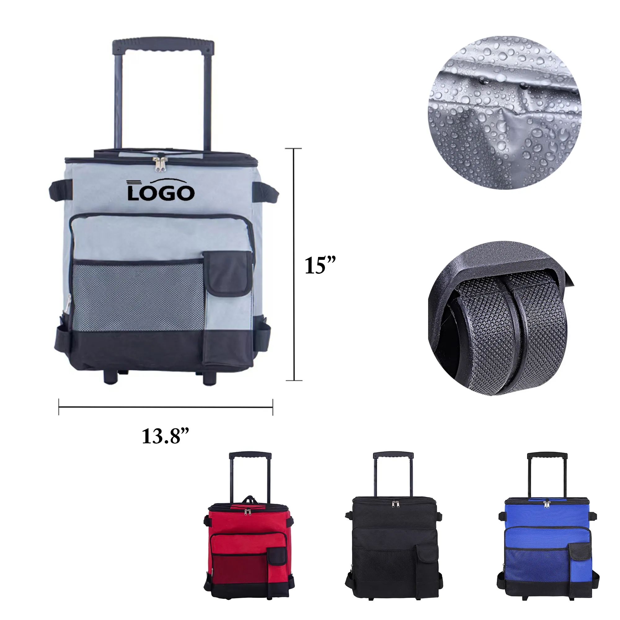 MOQ1 Oxford Insulated Trolley Picnic Travel Bag 9