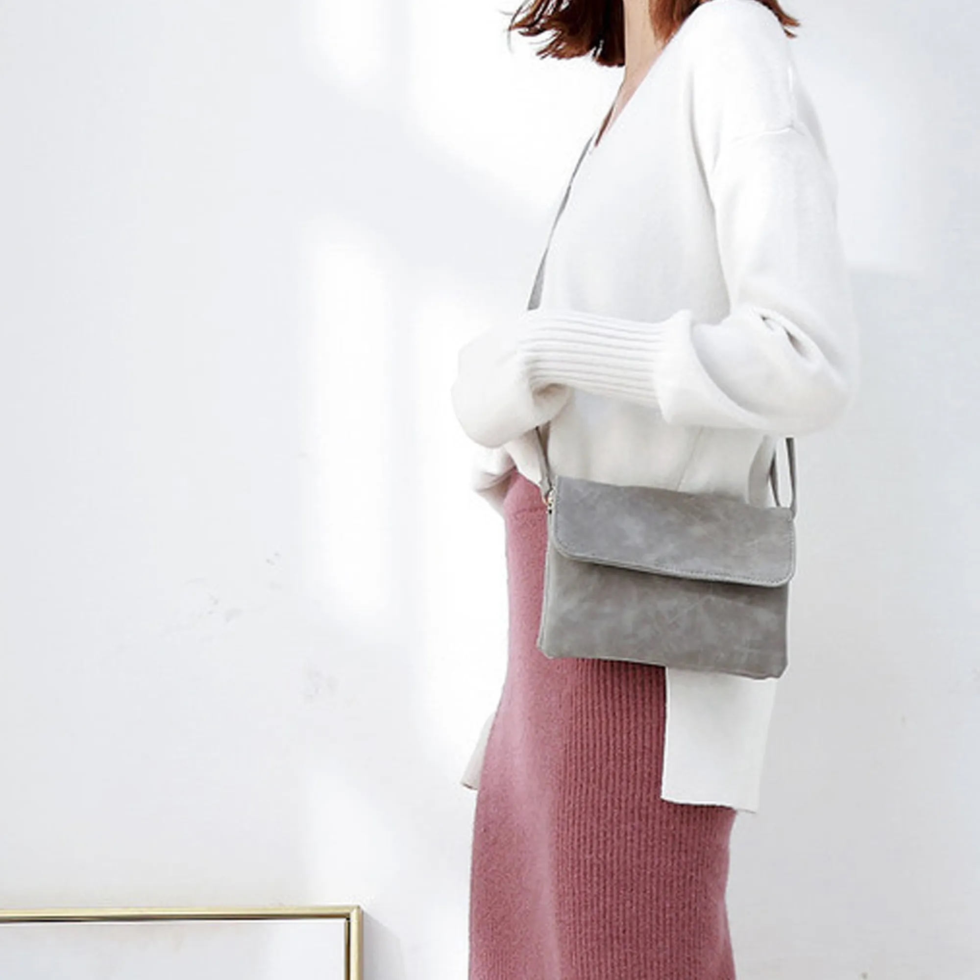 Women's Suede Leather Crossbody Bag 8