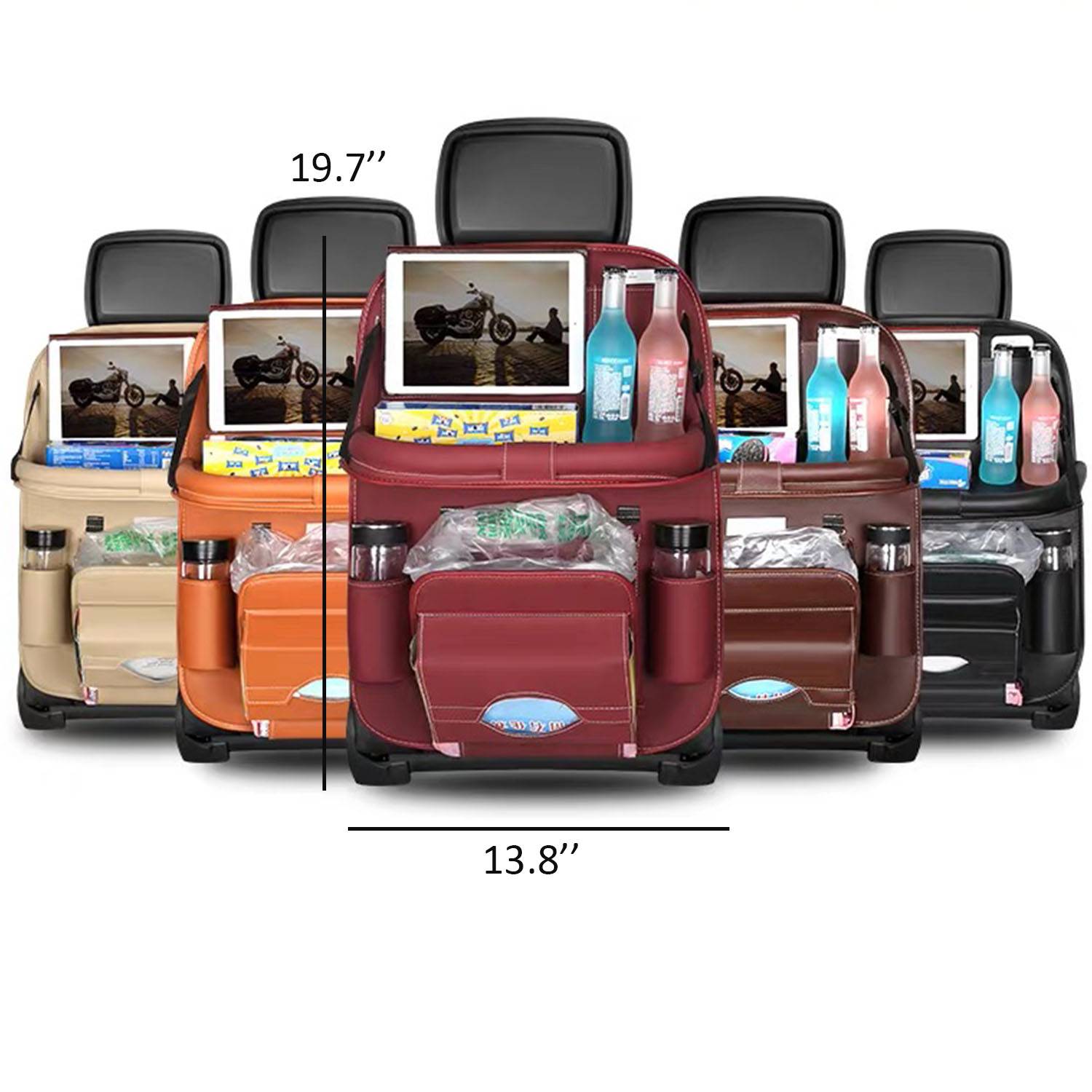 PU Leather car seat back storage bag 2