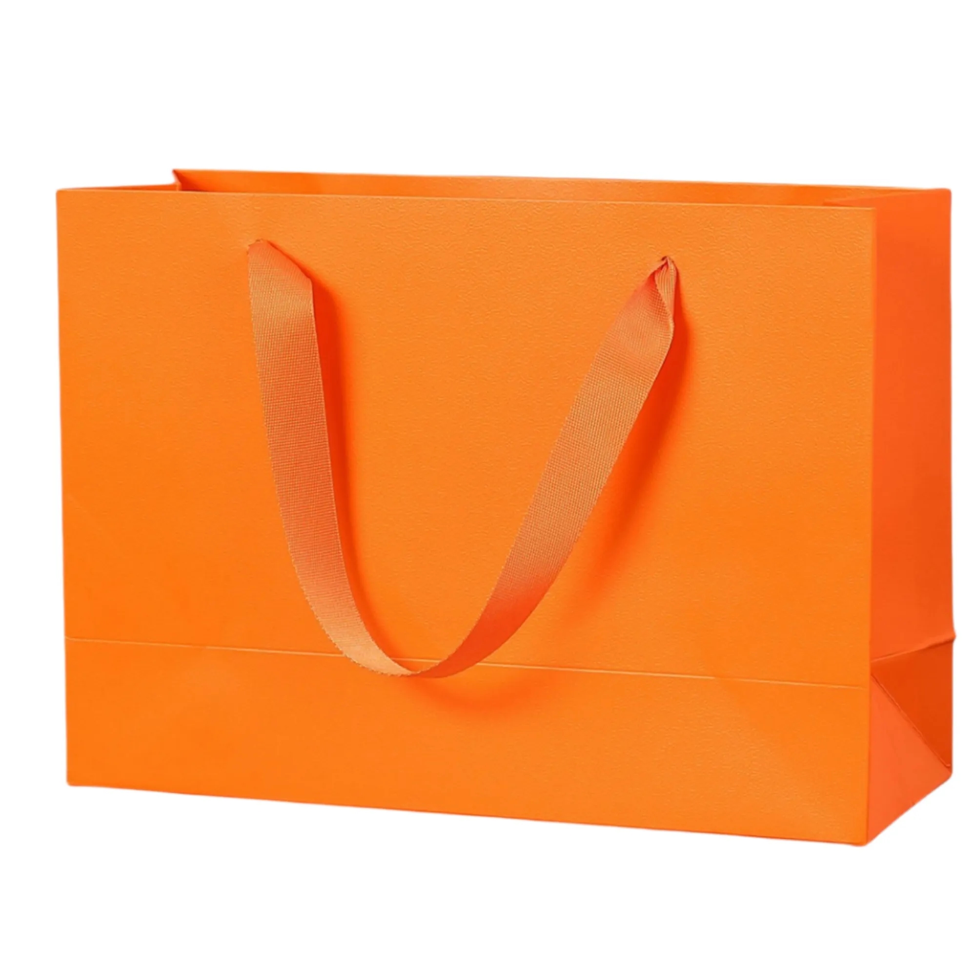 White Kraft Paper Shopping Bags with Ribbon Handles 6