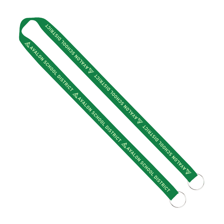 3/4" Screen Printed Lanyard with Double Clips 3