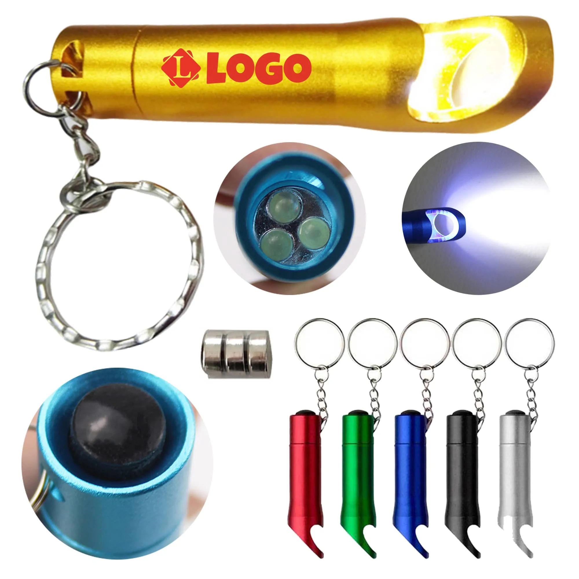Aluminum Flashlight Bottle Opener Key Chain 4